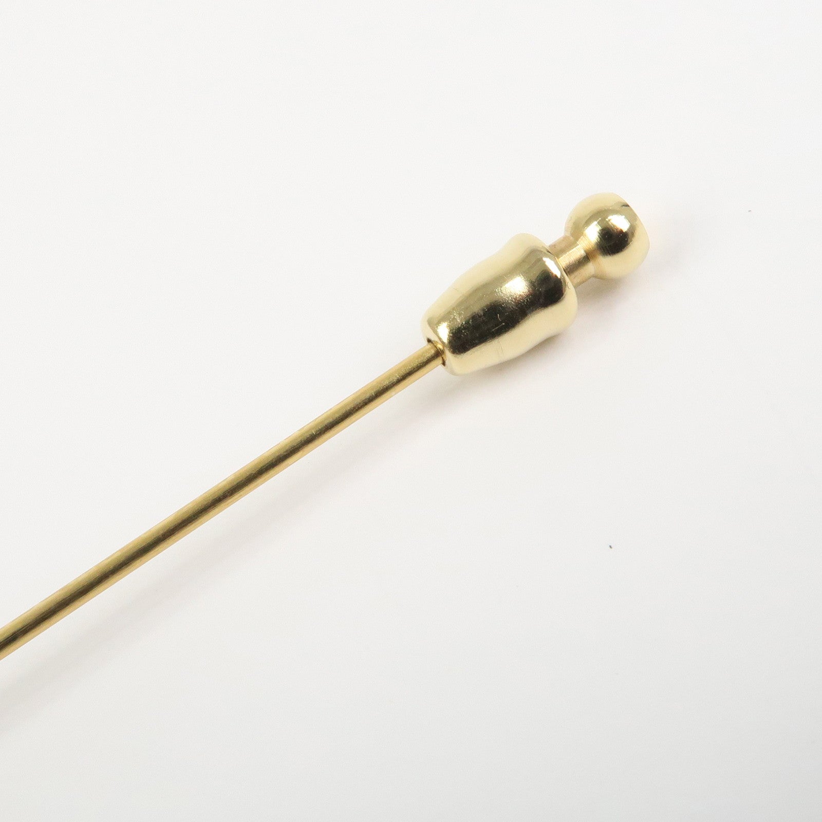 HERMES Sellier Pin Brooch Metal Gold