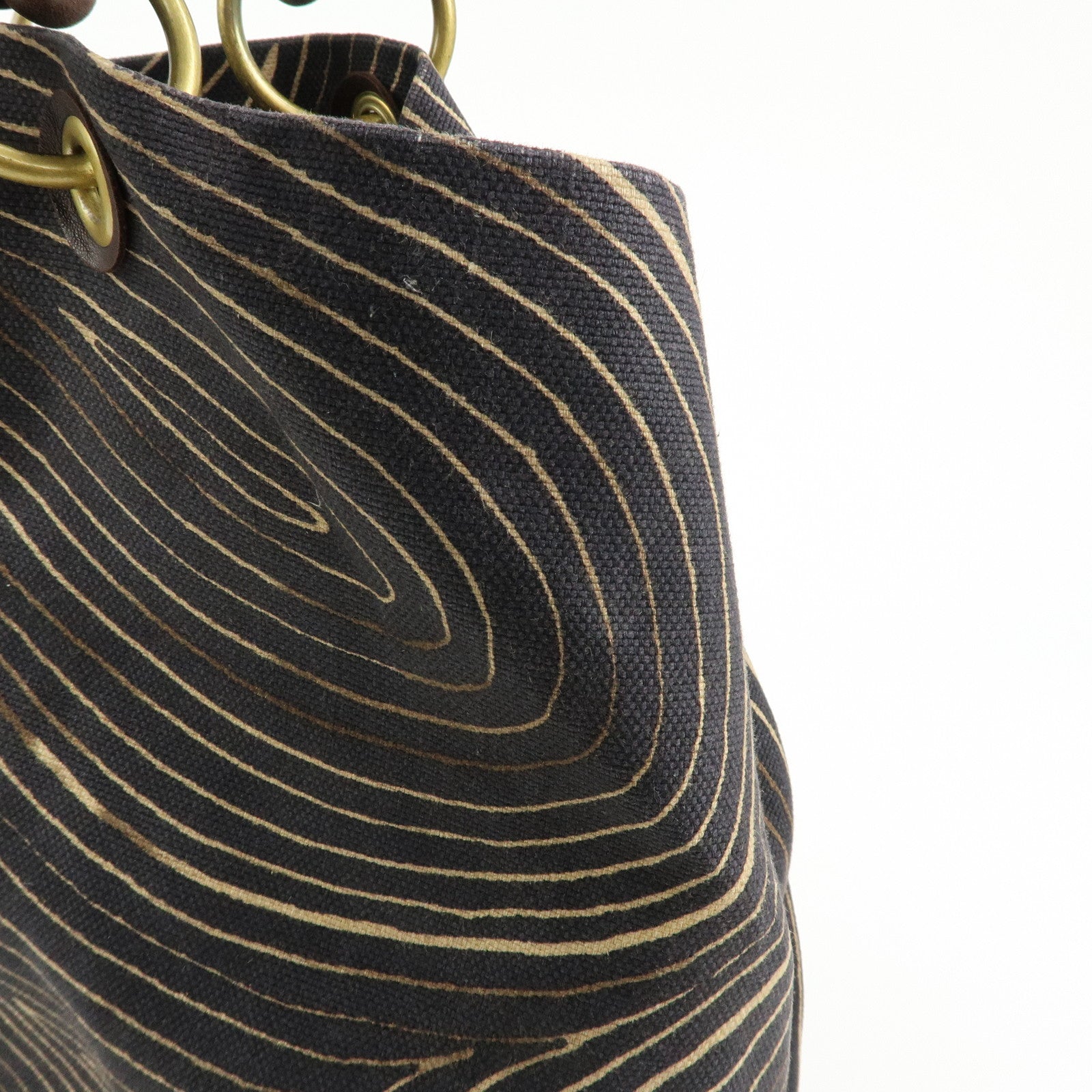 BOTTEGA VENETA Canvas Leather Tote Bag Hand Bag Brown