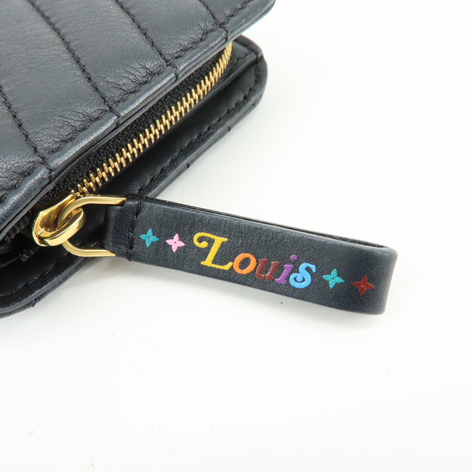 Louis Vuitton New Wave Leather Zippy Compact Wallet Noir M63789