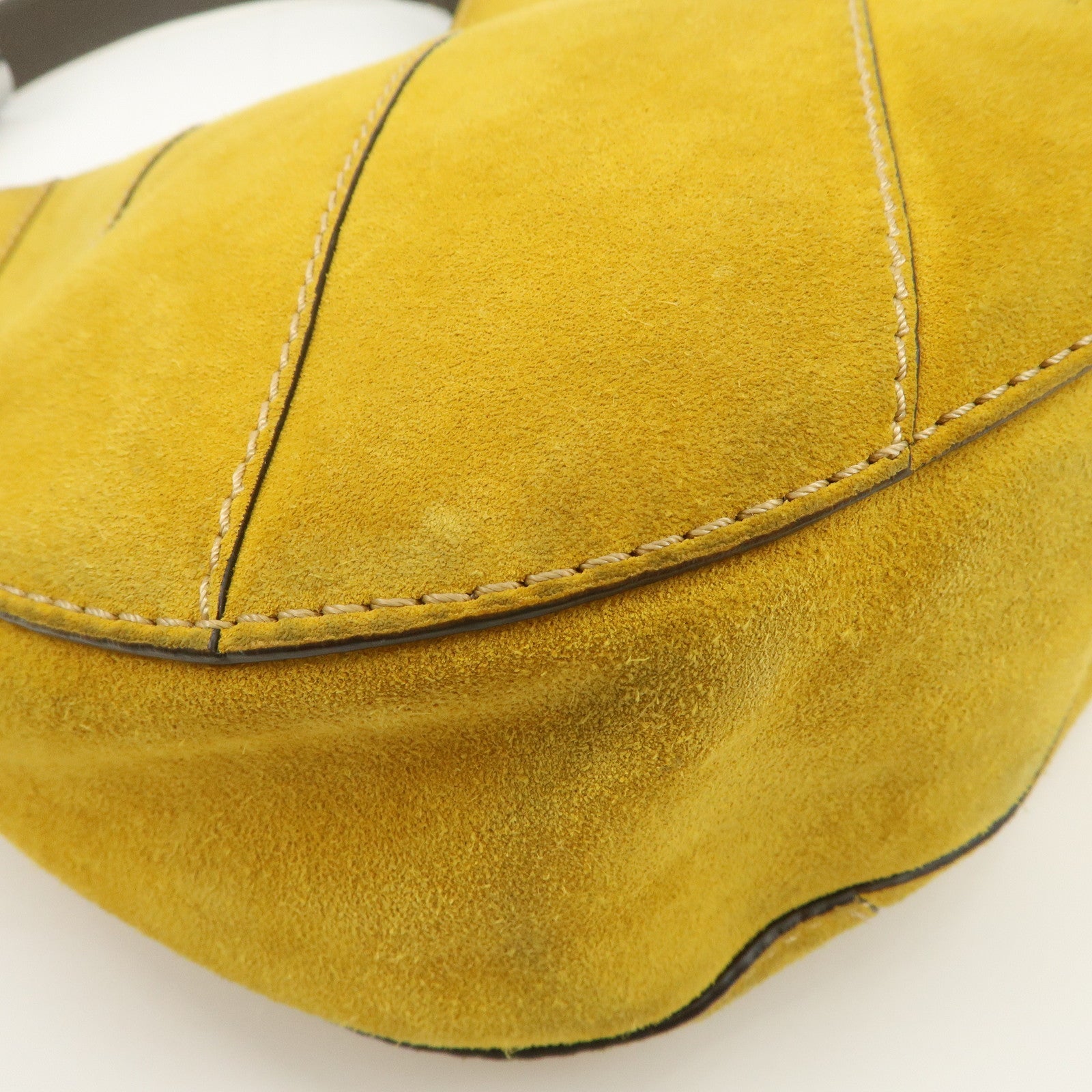 JIMMY CHOO Suede Leather Shoulder Bag Hand Bag Yellow