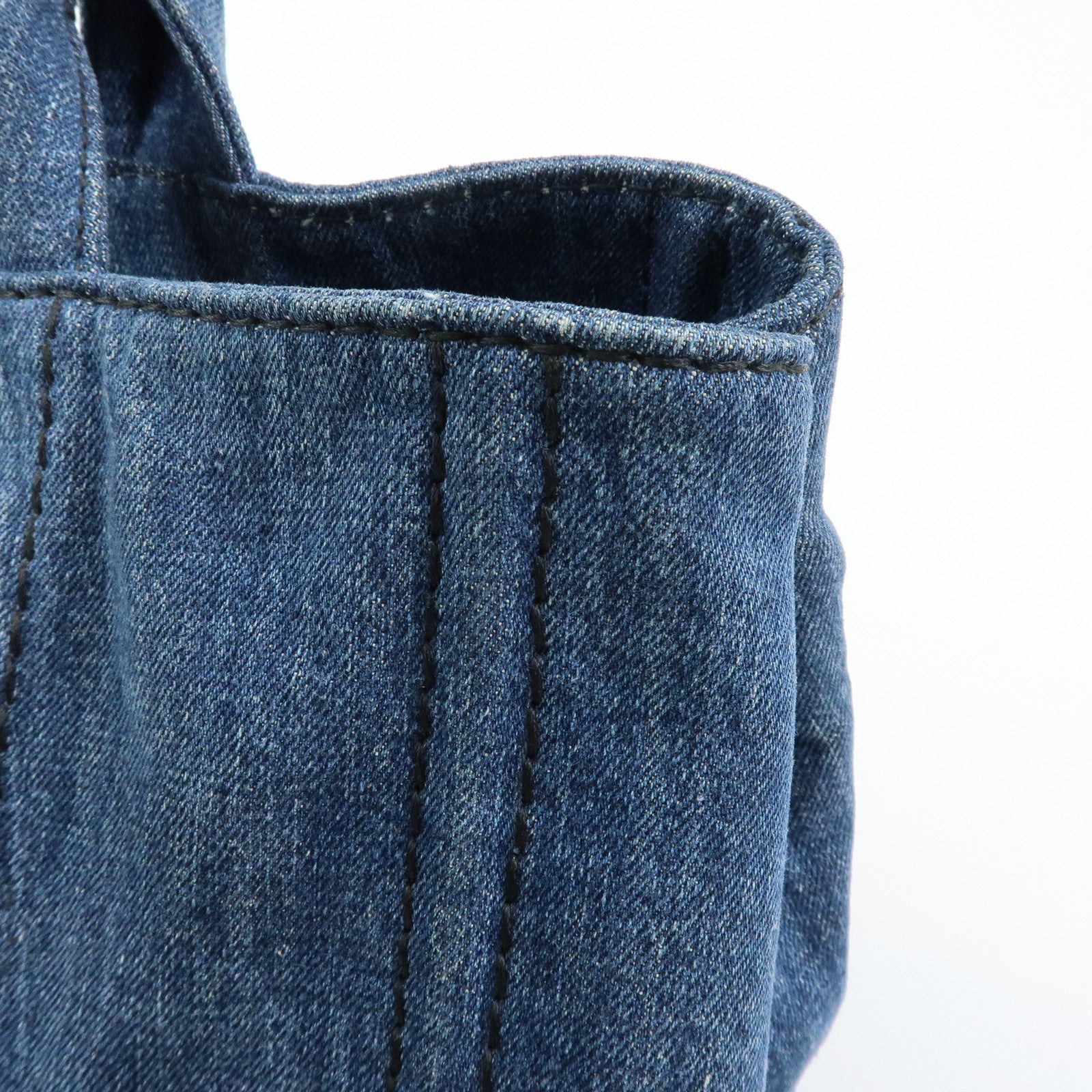 PRADA Triangle Logo Canapa Denim Large 2Way Bag Tote Bag B2642B