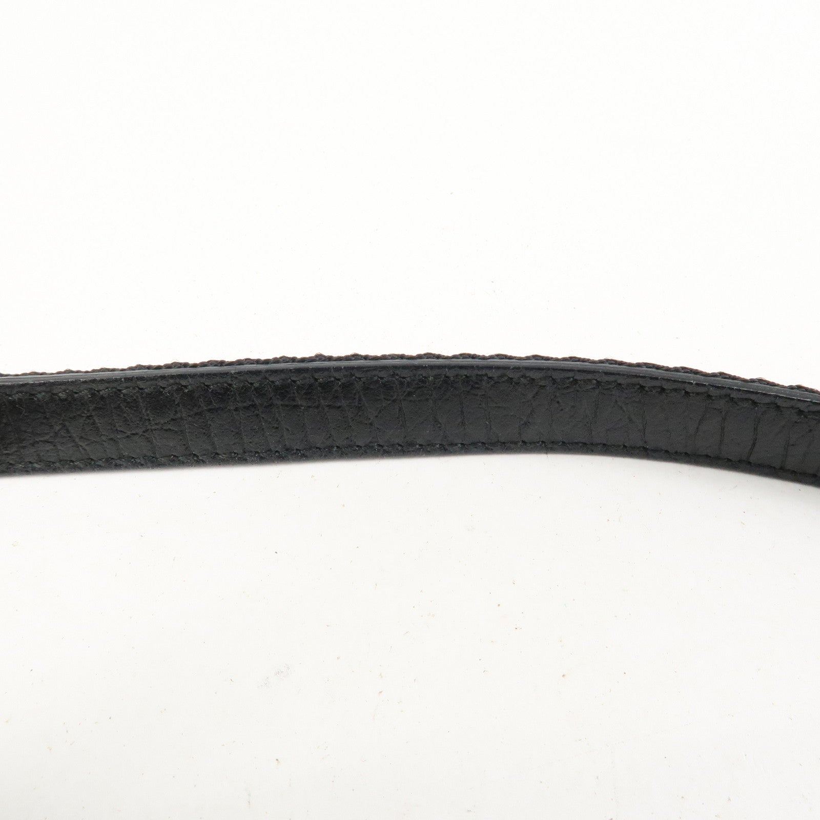 GUCCI Boat Bag Sherry GG Canvas Leather Hand Bag Black 141809