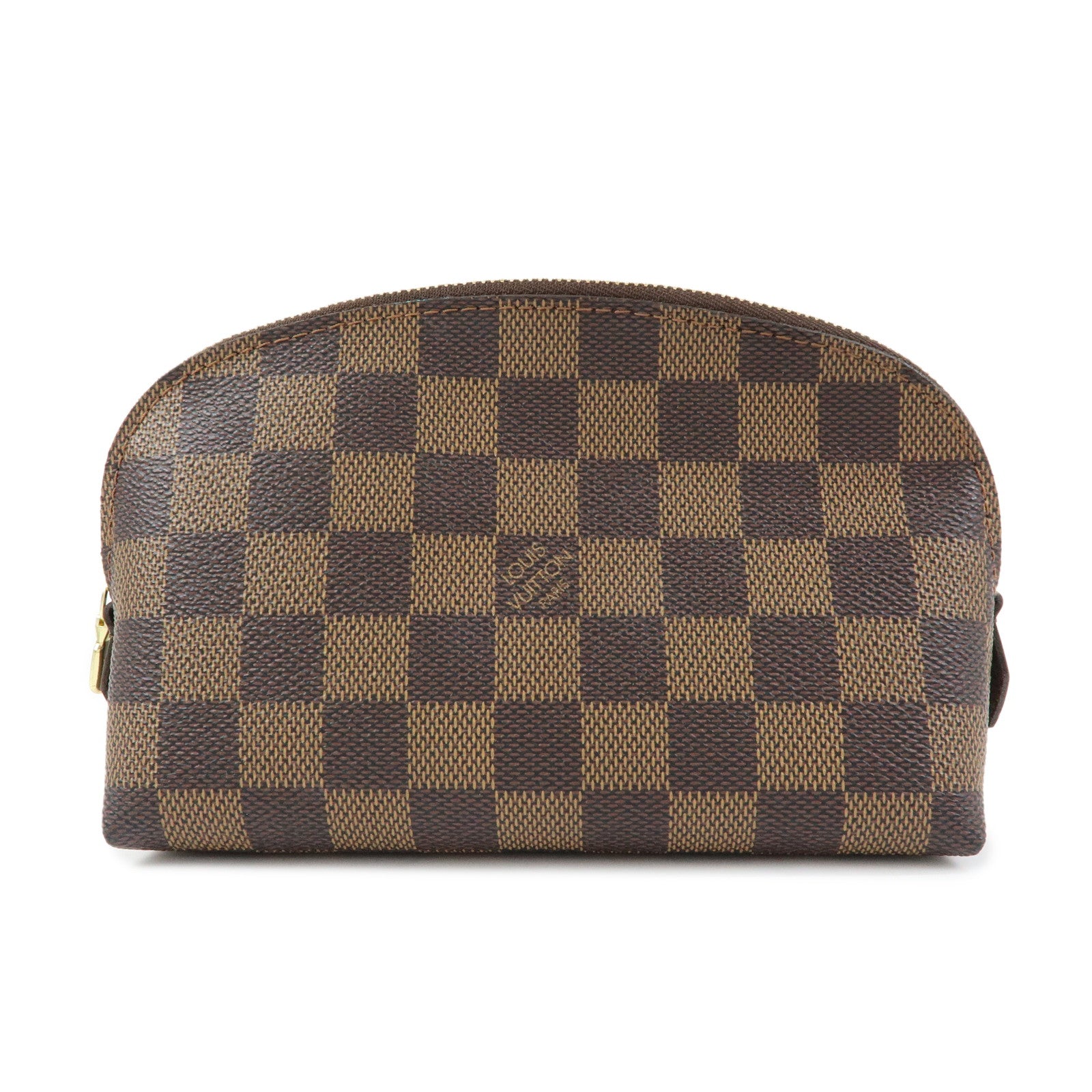 Louis Vuitton Damier Ebene Pochette Cosmetic PM Pouch Brown N47516