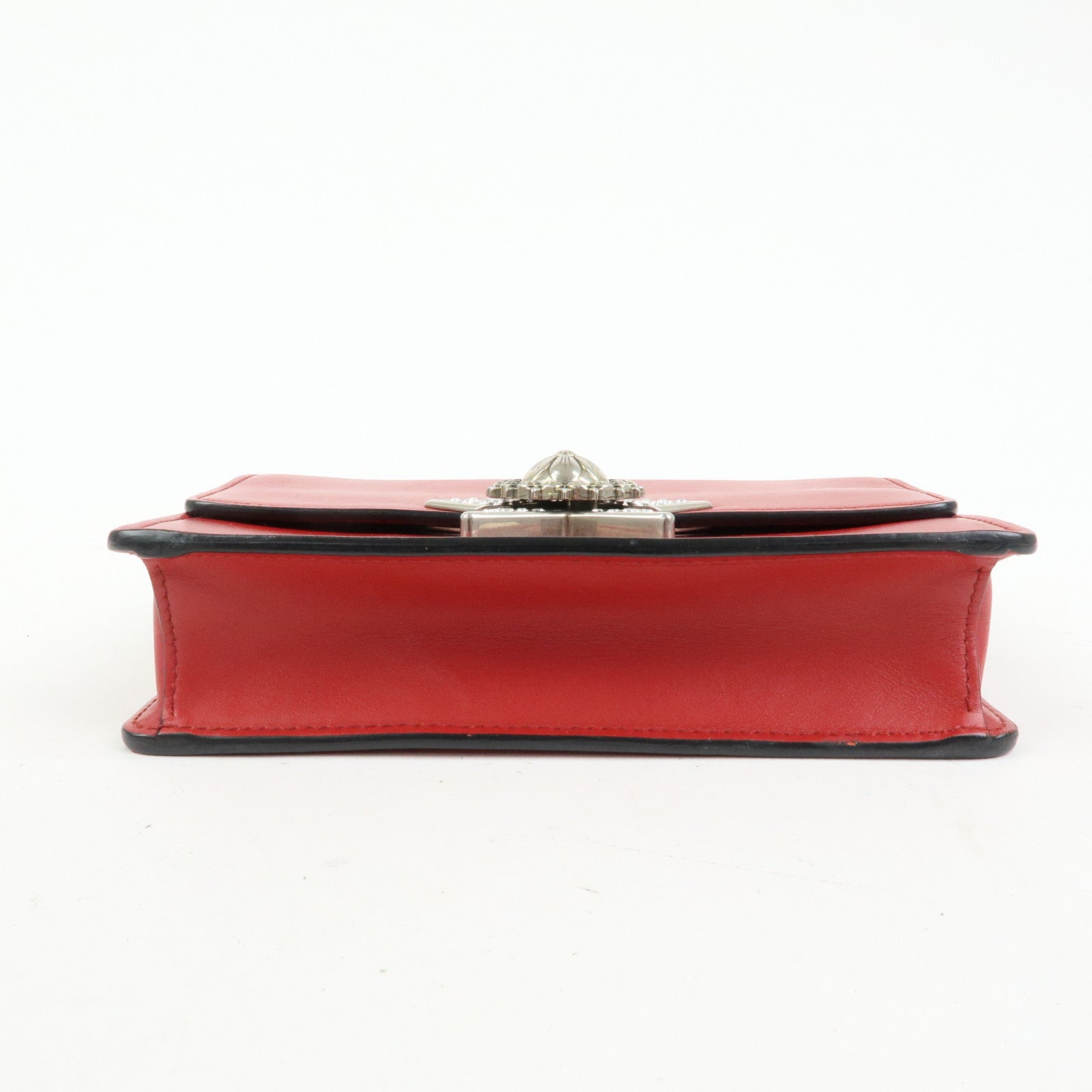 MIU MIU Leather Star Chain Shoulder Bag Crossbody Bag Red
