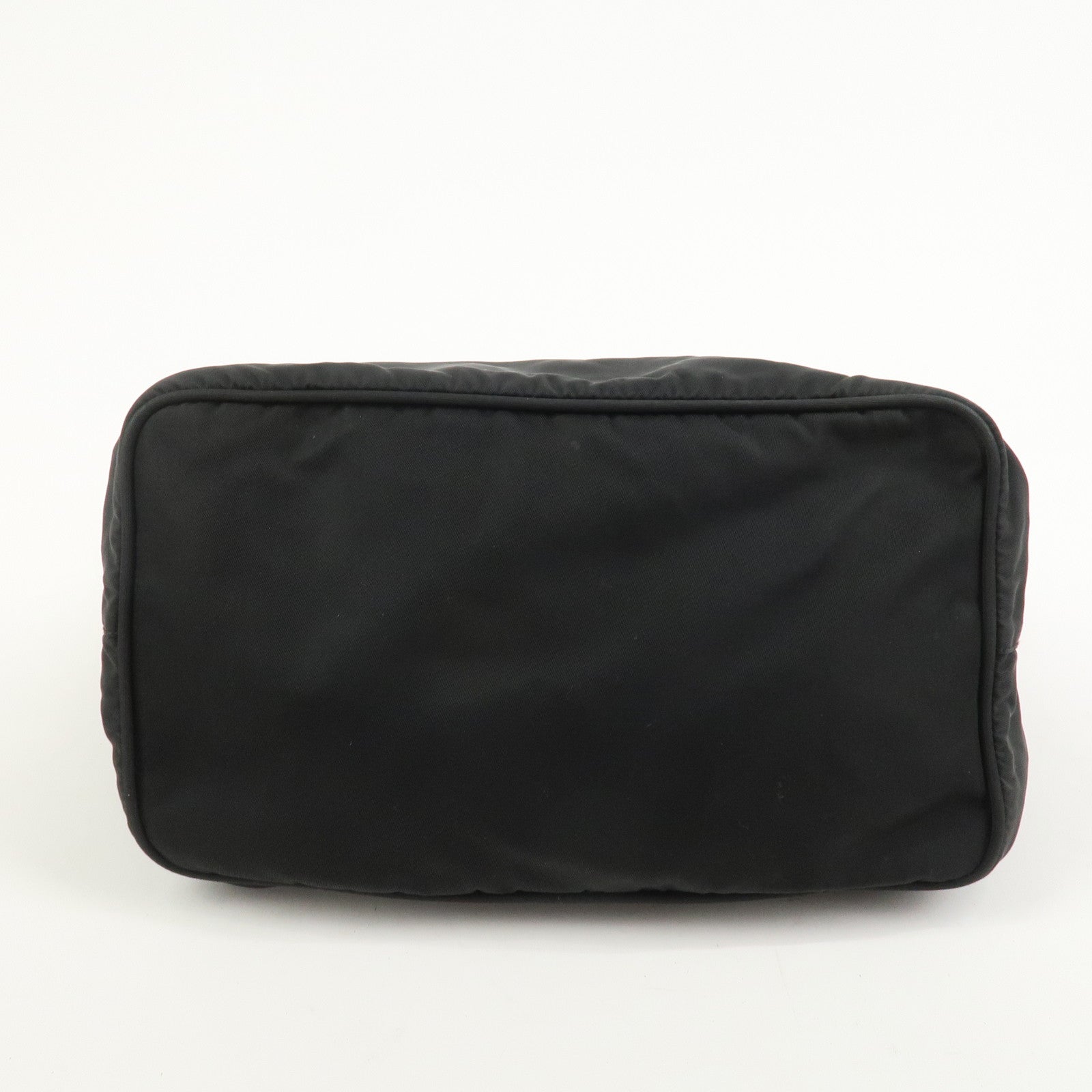 PRADA Triangle Logo Nylon Leather Shoulder Bag Hand Bag Black