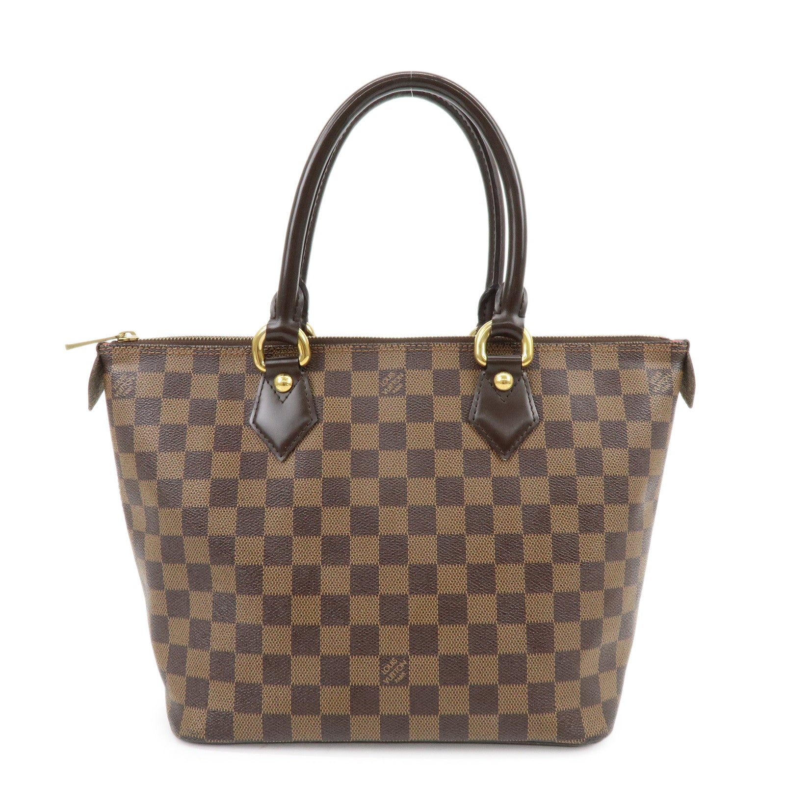 Louis Vuitton Damier Ebene Saleya PM Canvas Leather Tote Bag N51183