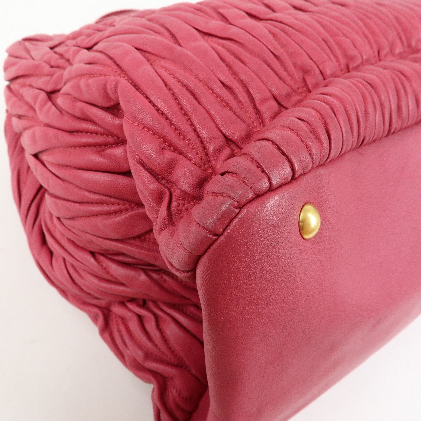 MIU MIU Matelasse Leather Tote Bag Shoulder Bag Hand Bag Pink