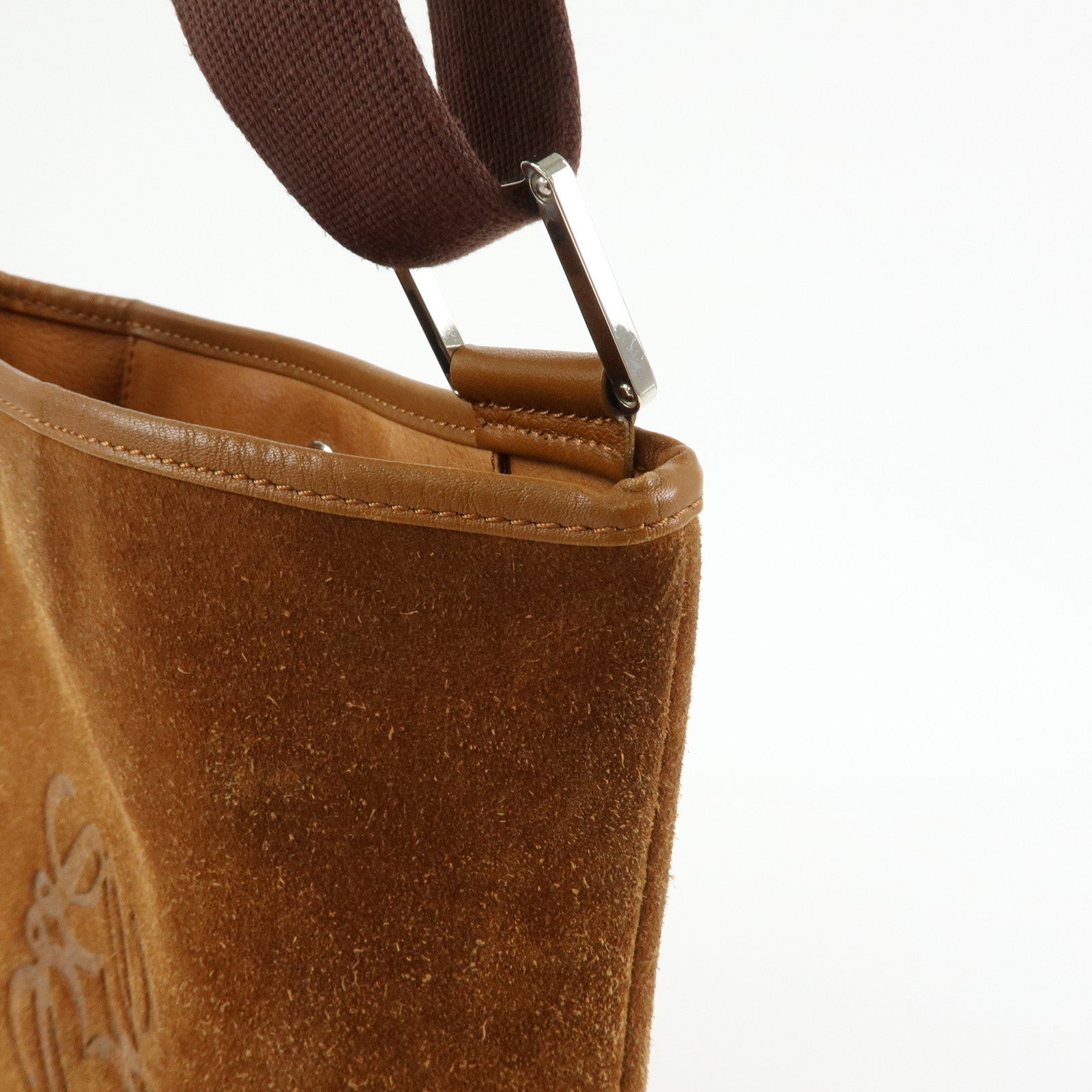 LOEWE Anagram Suede Leather Shoulder Crossbody Bag Brown Authentic Used F/S