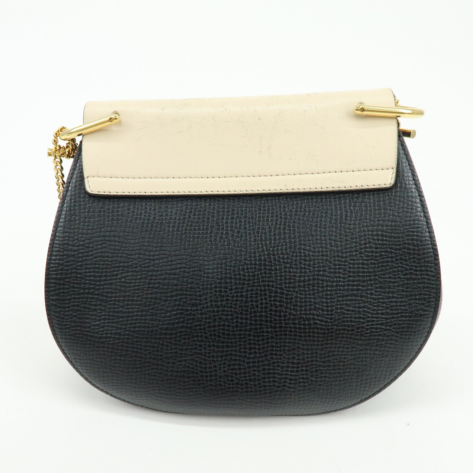 Chloe Drew Leather Shoulder Bag Crossbody Bag Black Ivory