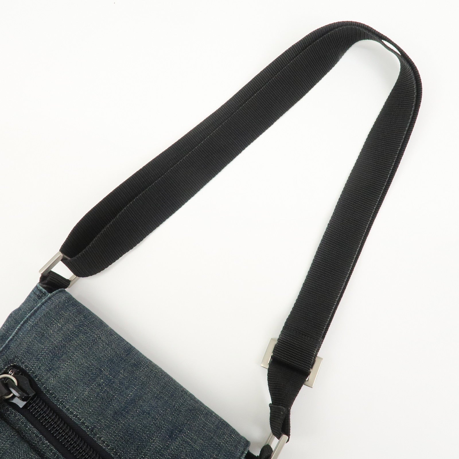 BURBERRY Blue Label Denim Shoulder Bag Crossbody Bag Navy