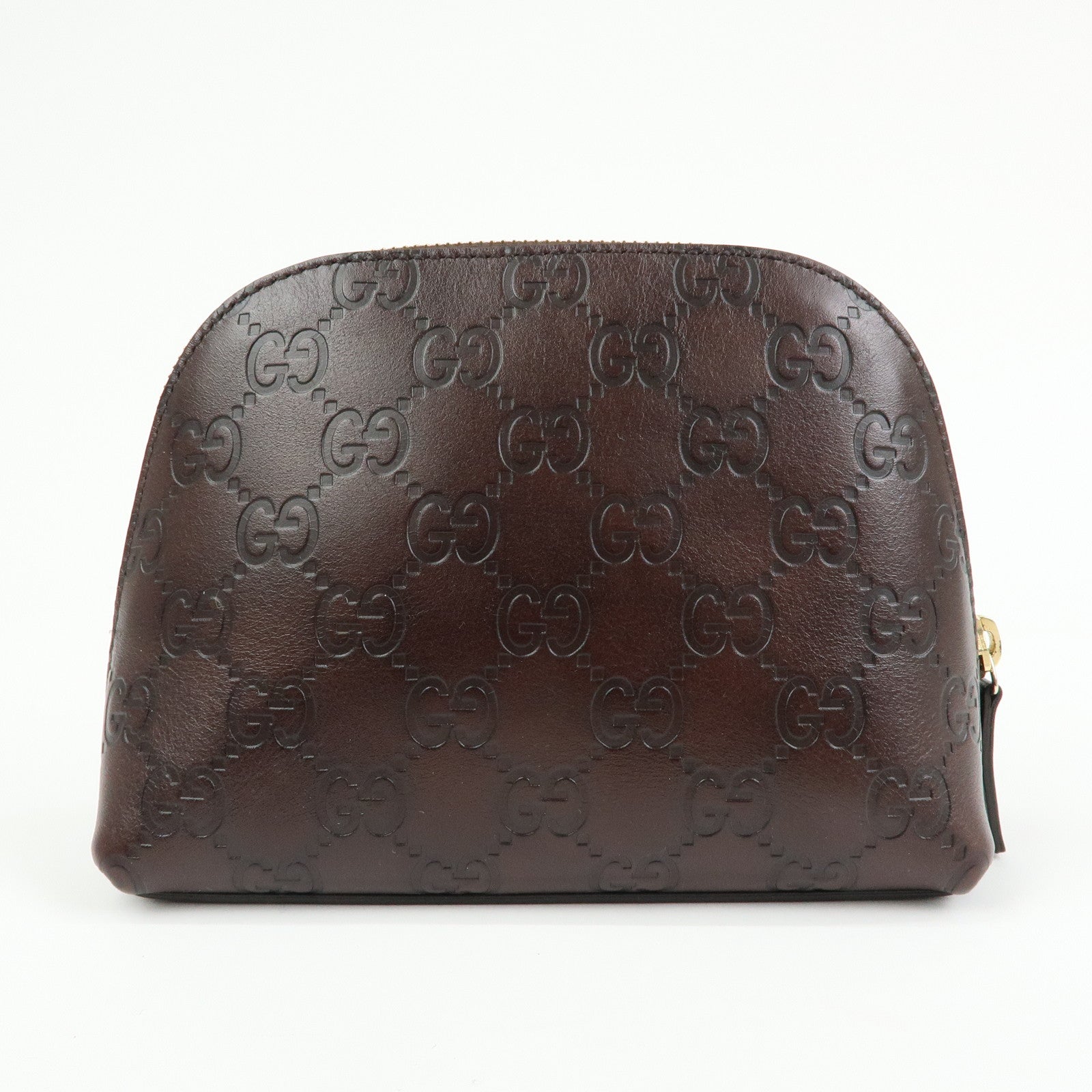 GUCCI Guccissima Leather Cosmetic Pouch Brown 141810