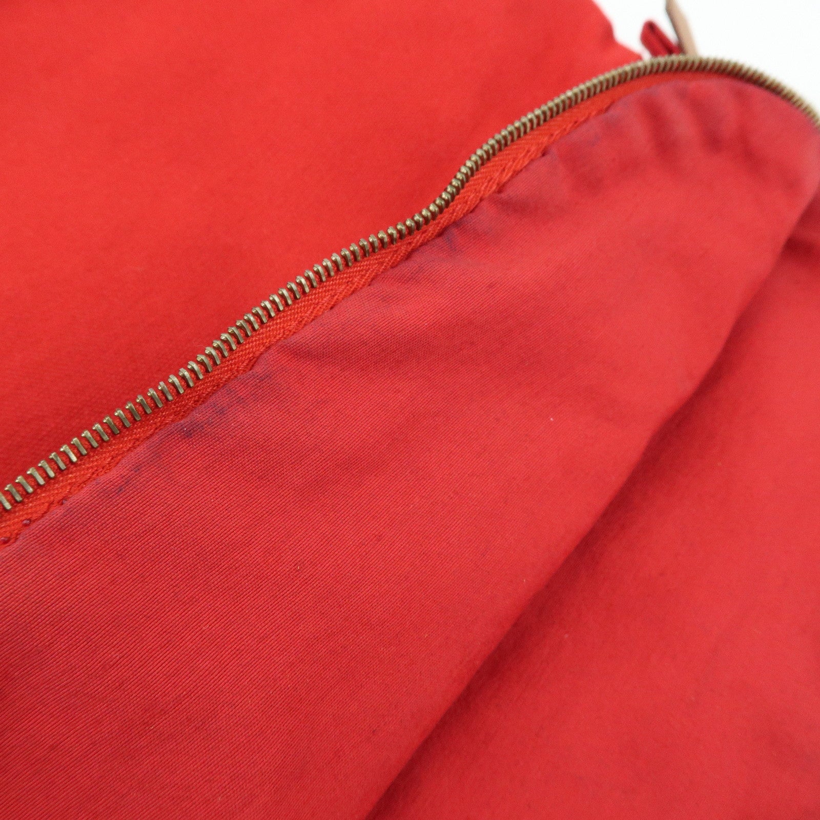HERMES Cotton Canvas Bolide Pouch GM Cosmetic Pouch Red
