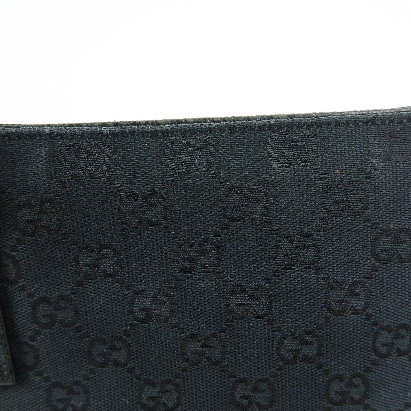 GUCCI GG Canvas Leather Shoulder Crossbody Bag Black 122793