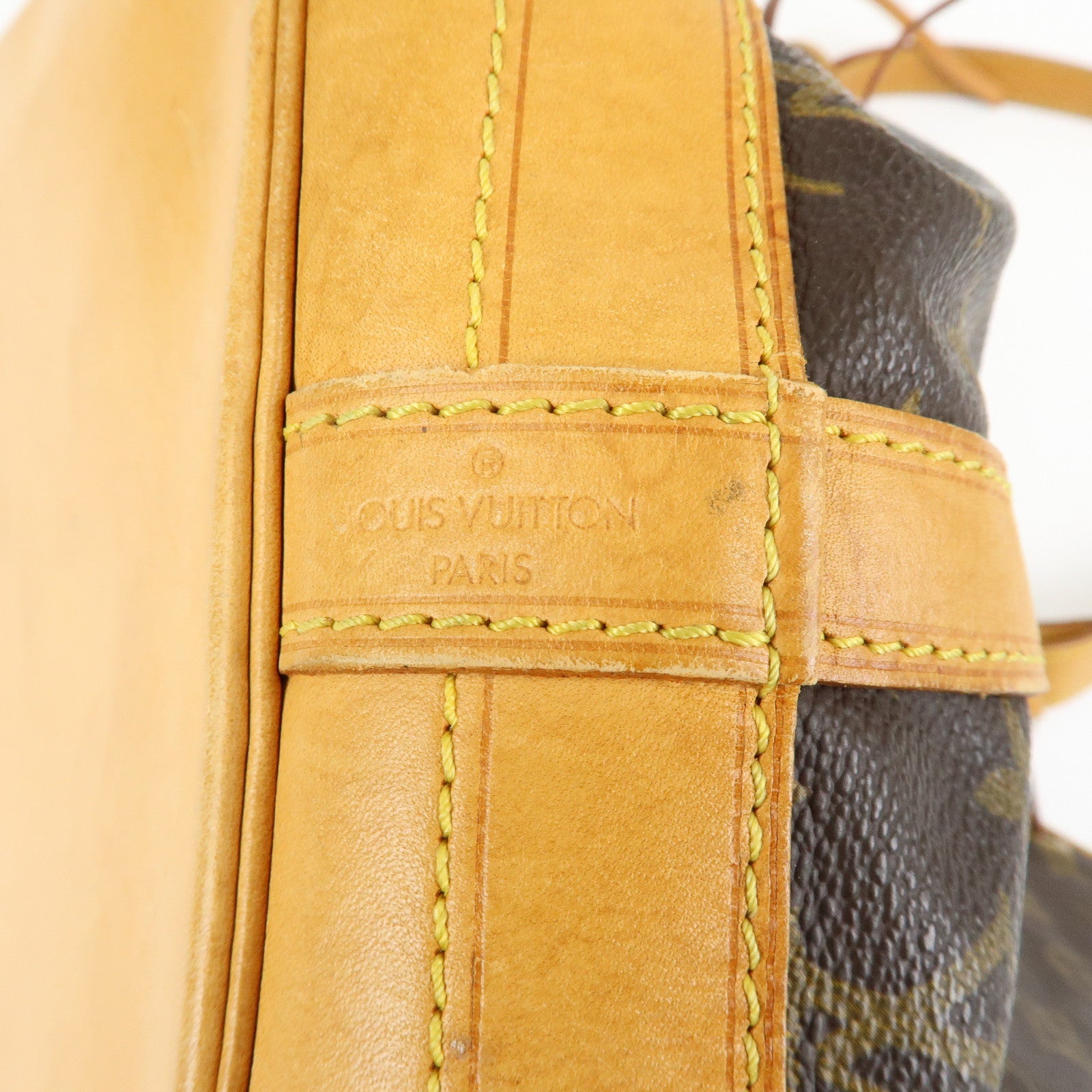 Louis Vuitton Monogram Canvas Leather Noe Shoulder Bag Brown M42224
