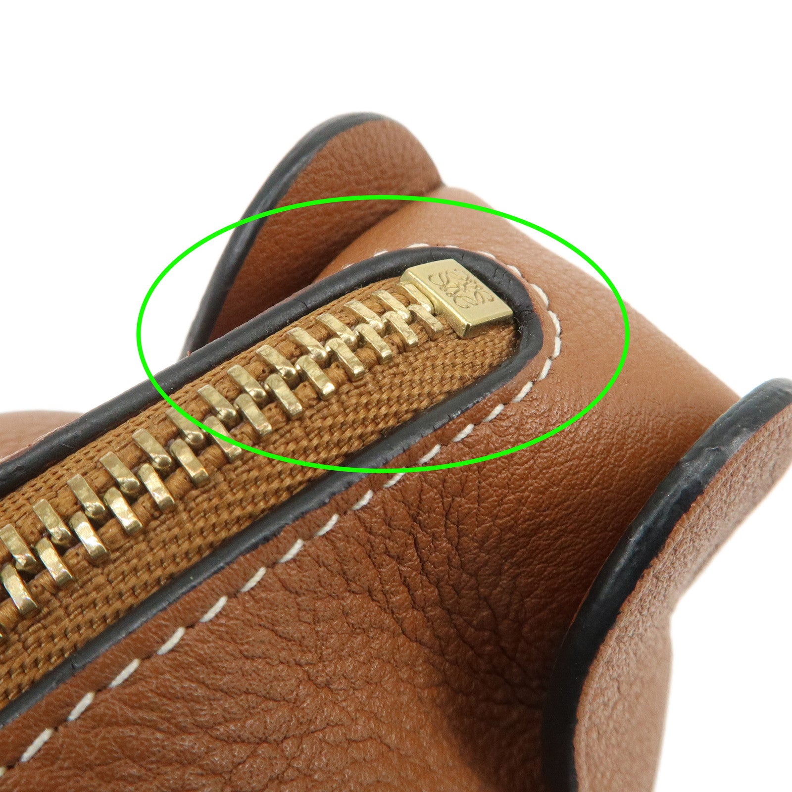 LOEWE Calf Leather Elephant Coin Case Coin Purse Brown