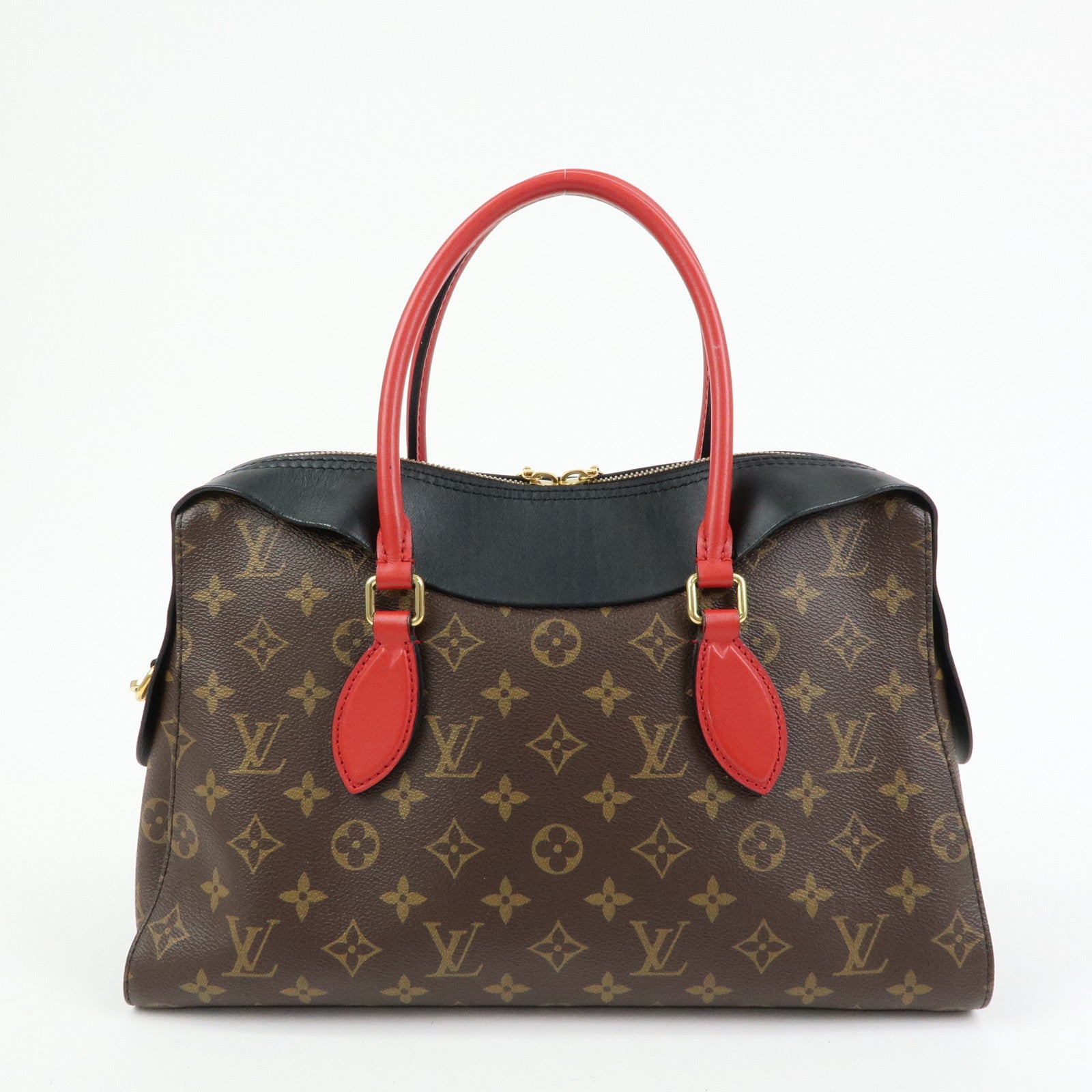 Louis Vuitton Monogram Tuileries Tote 2Way Bag Brown Red M41454