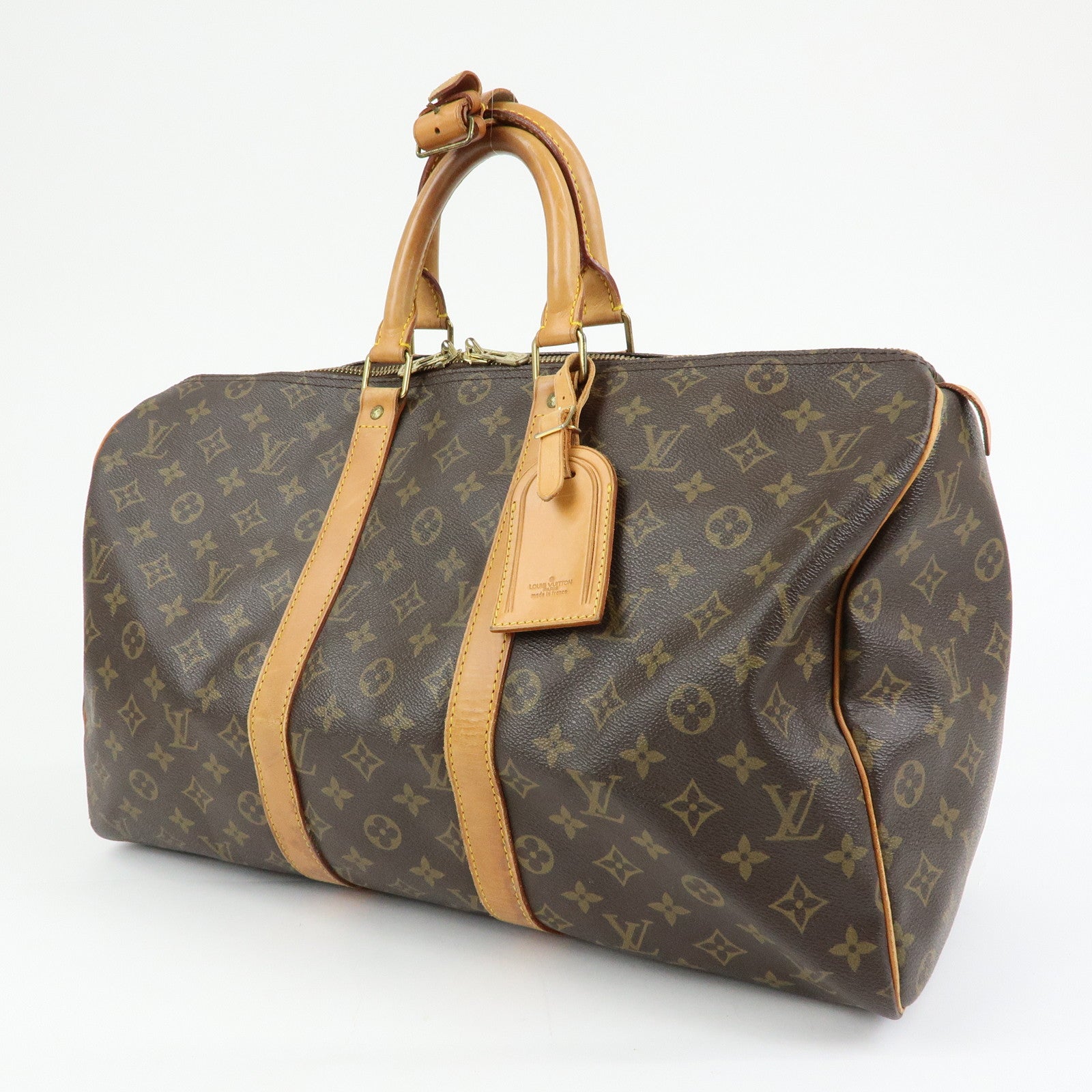 Louis Vuitton Monogram Keep All 45 Boston Bag Brown M41428