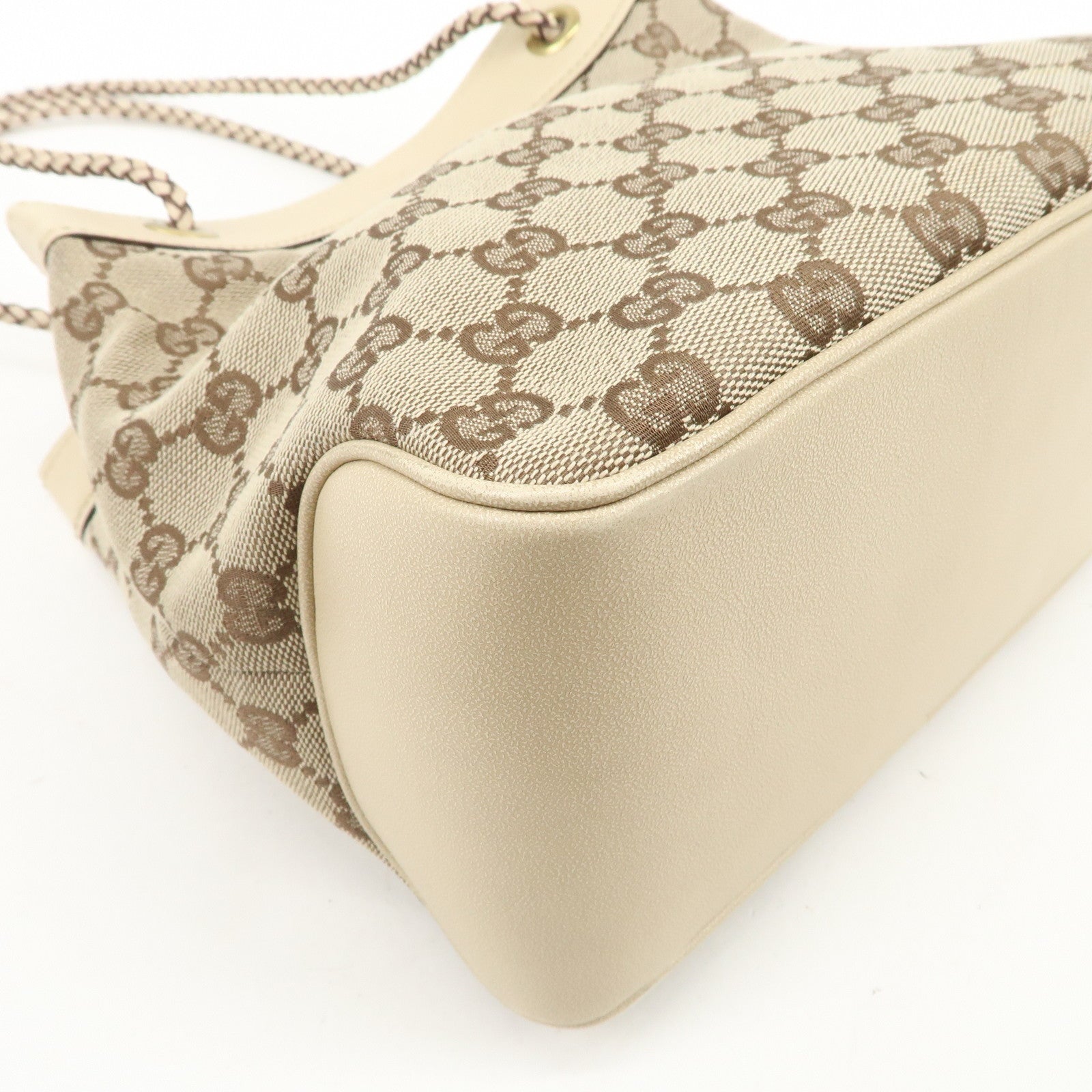 GUCCI GG Canvas Leather Shoulder Bag Hand Shoulder Bag Ivory 109143