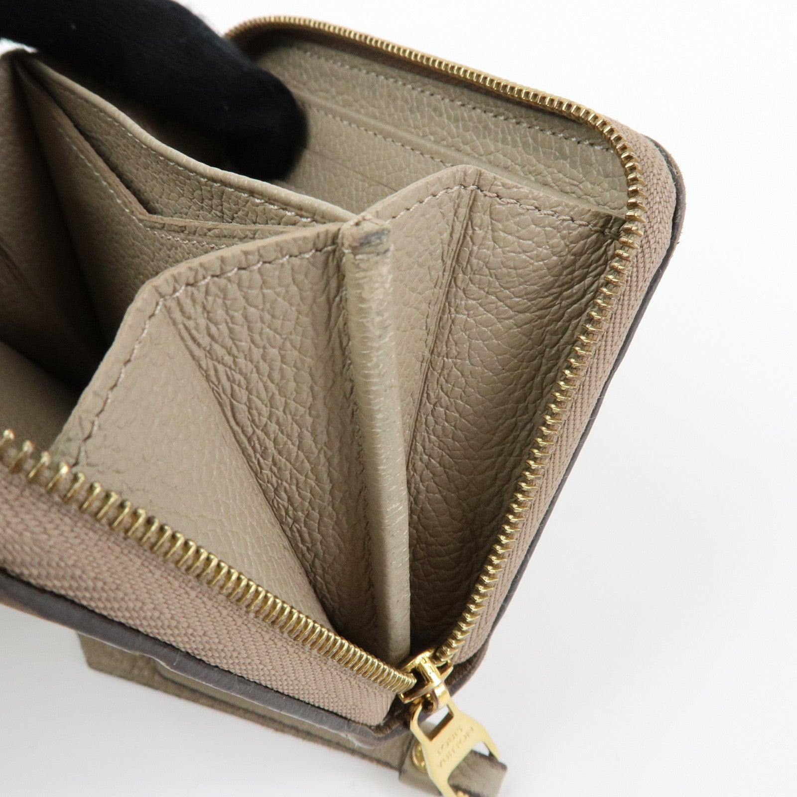 Louis Vuitton Monogram Empreinte Round Zippy Coin Case Beige M68696