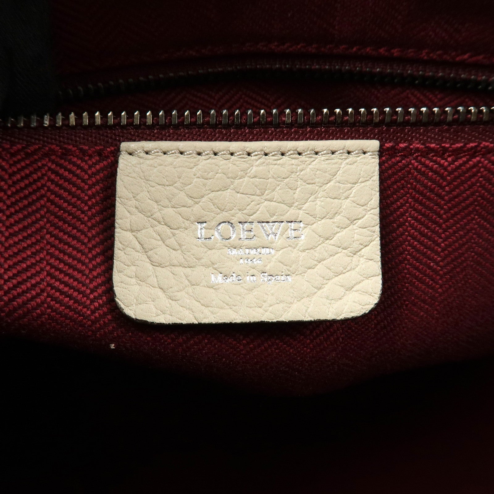 LOEWE Anagram Leather 2Way Bag Shoulder Bag Hand Bag Ivory