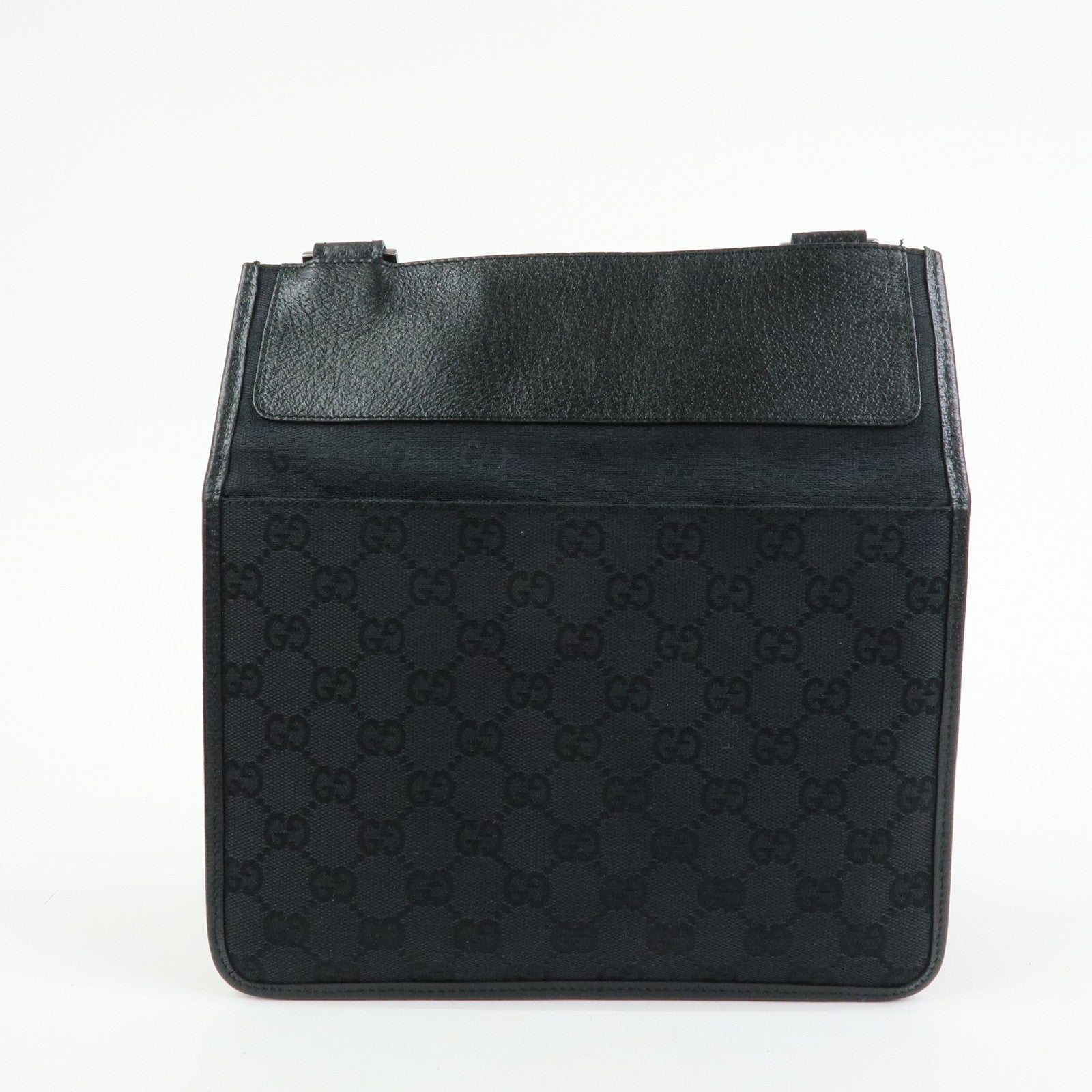 GUCCI GG Canvas Leather Shoulder Bag Crossbody Bag Black 27639