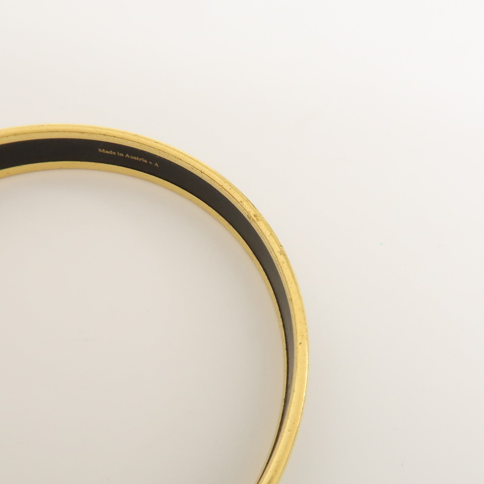 HERMES Email PM Metal Bracelet Bangle Gold Lion Safari