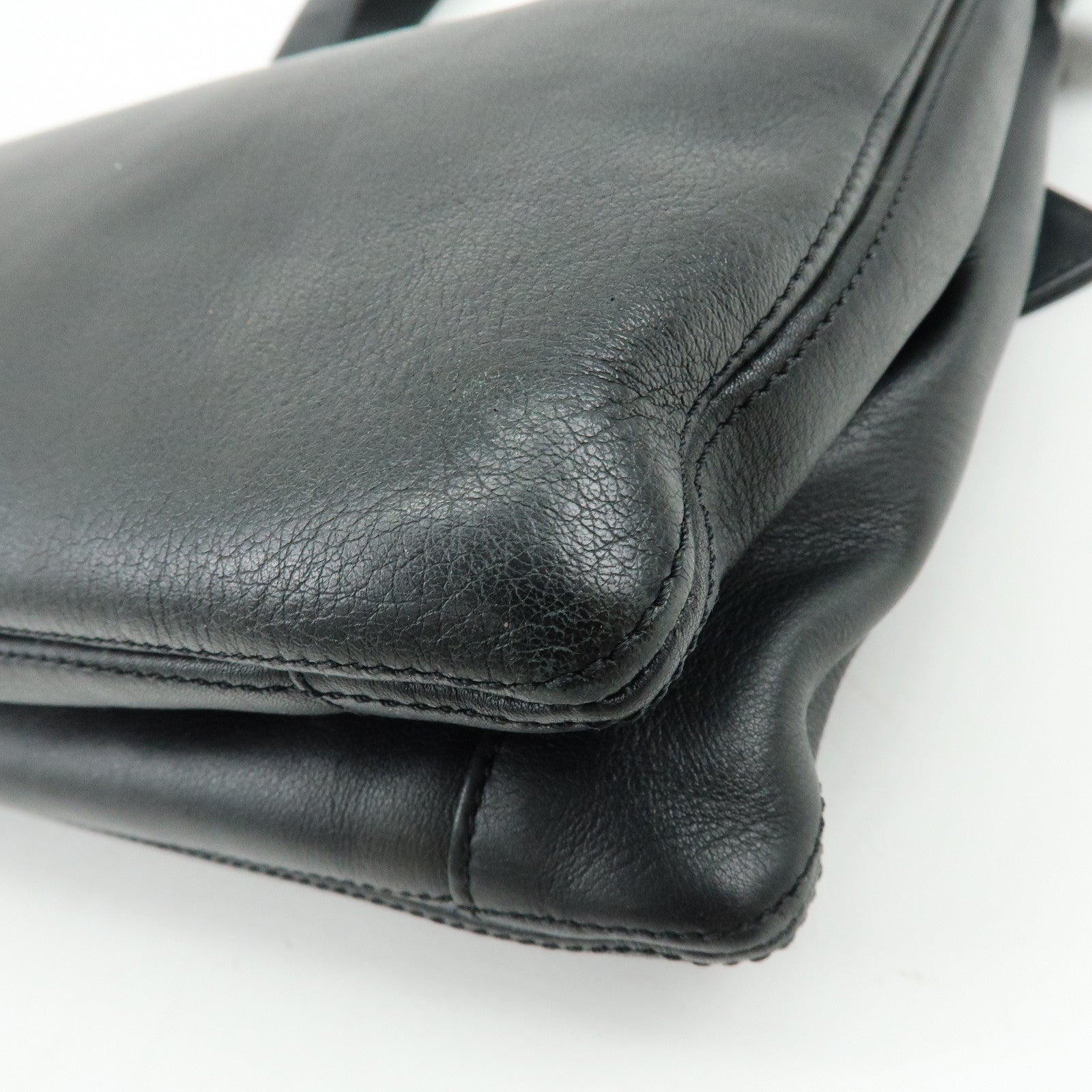 CHANEL COCO Mark Calf Leather Tote Bag Shoulder Bag Black A14305