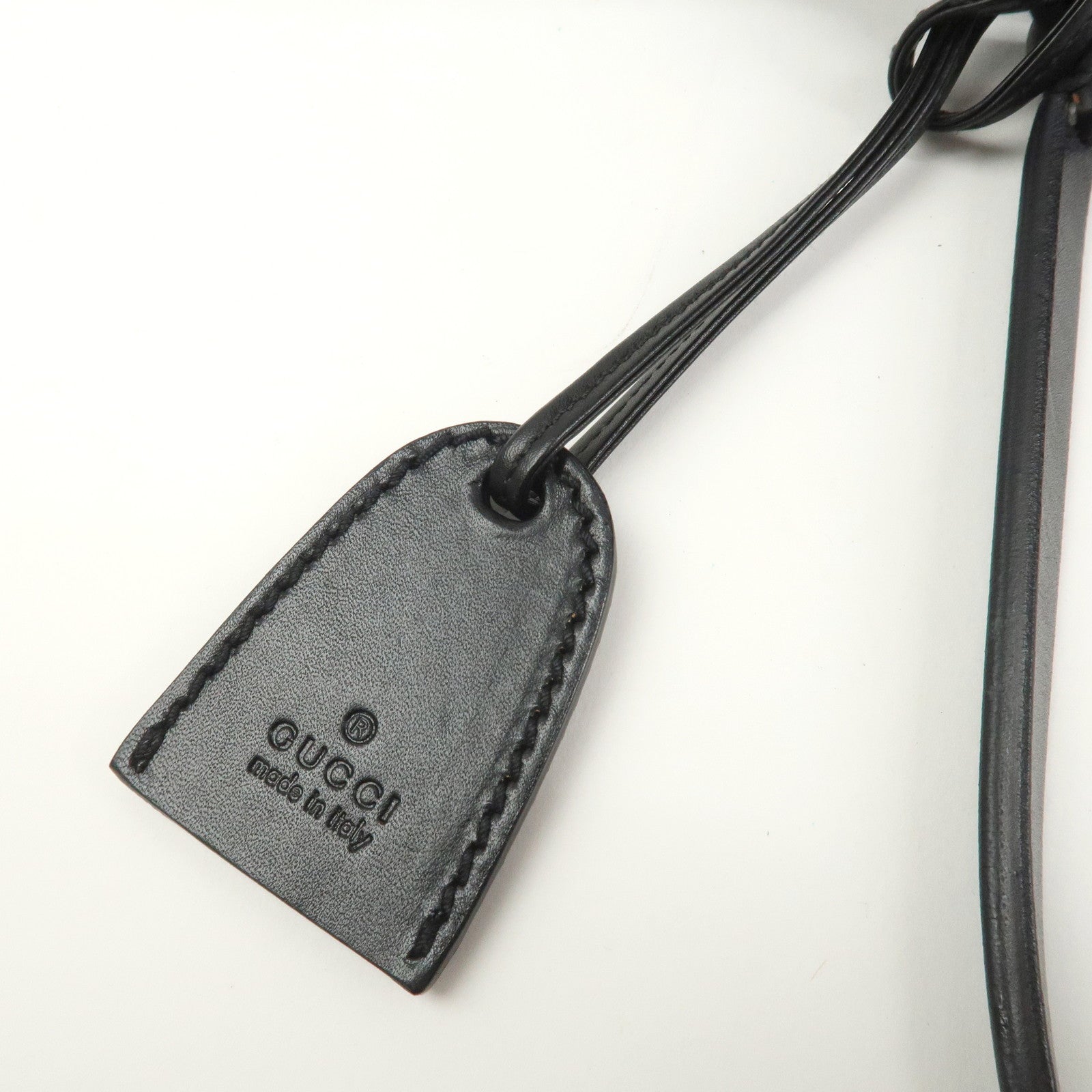 GUCCI GG Monogram Canvas Leather Tote Shoulder Bag Black 94898