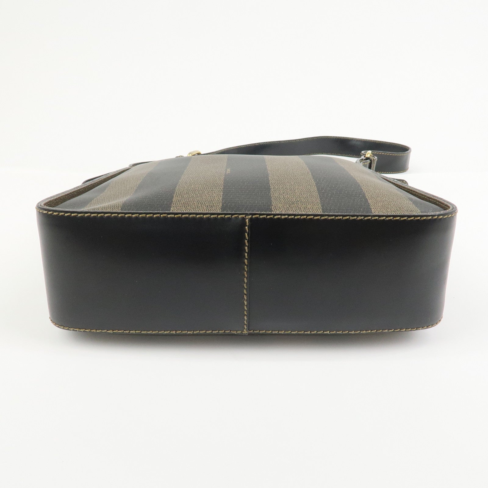 FENDI Pequin PVC Shoulder Bag Crossbody Bag Black 211 256510058