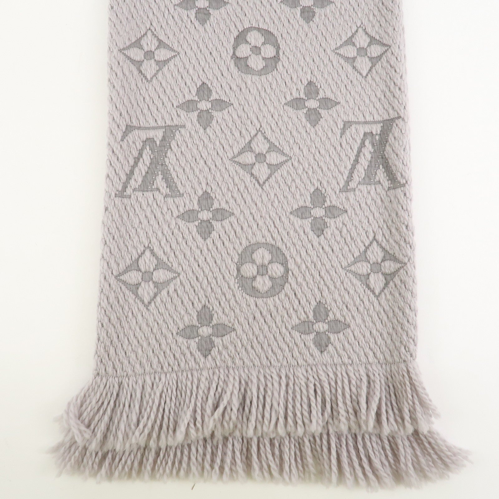 Louis Vuitton Monogram Escharp Logomania Scarf Gris Perle M74742