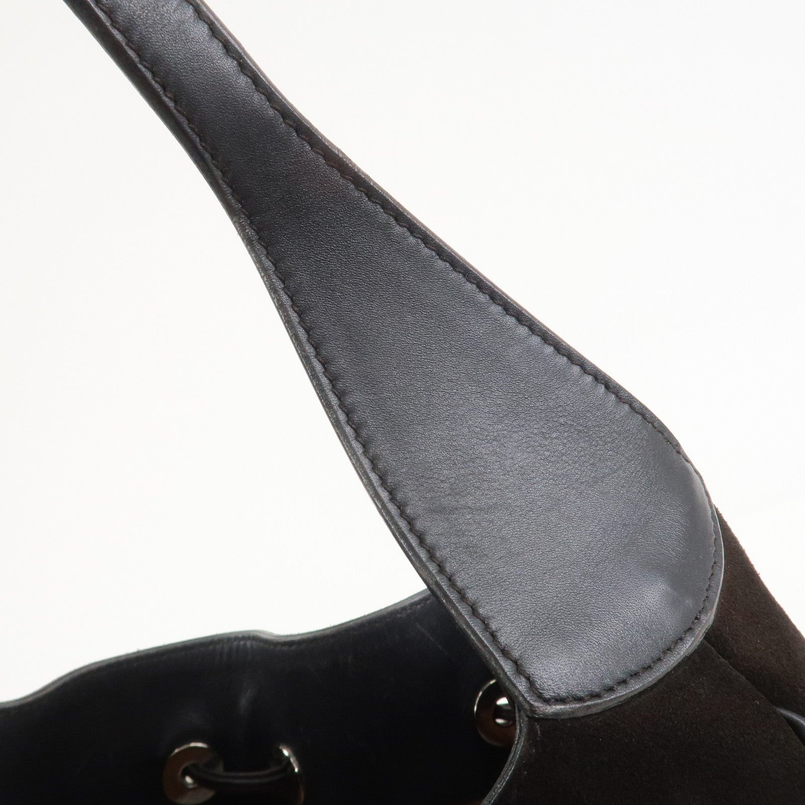 GUCCI Suede Leather Shoulder Bag Dark Brown 001・4030