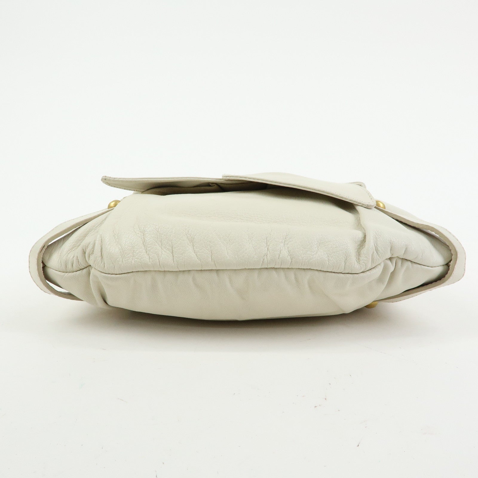 SAINT LAURENT PARIS YSL Ribbon Leather Shoulder Bag Ivory 151216