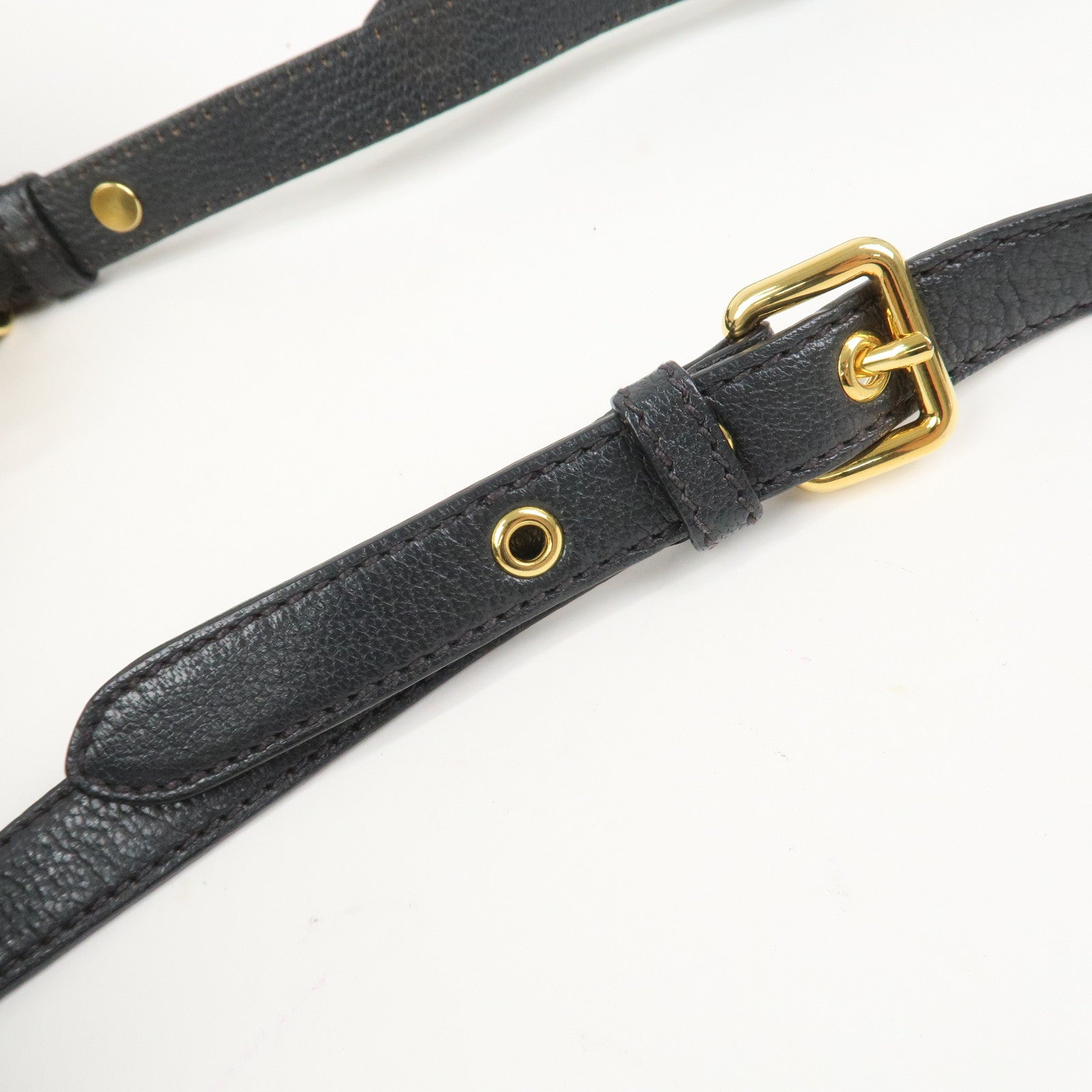 MIU MIU MADRAS Leather 2Way Bag Hand Bag Shoulder Bag Grey