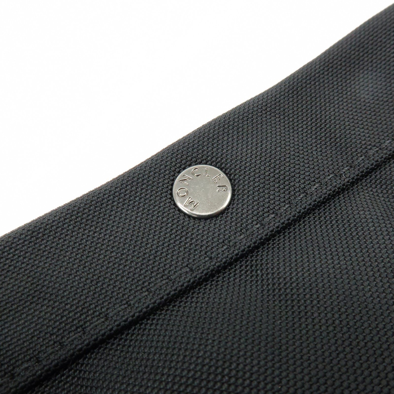 MONCLER Nylon Suede Leather Shoulder Bag Tech Phone Bag Black