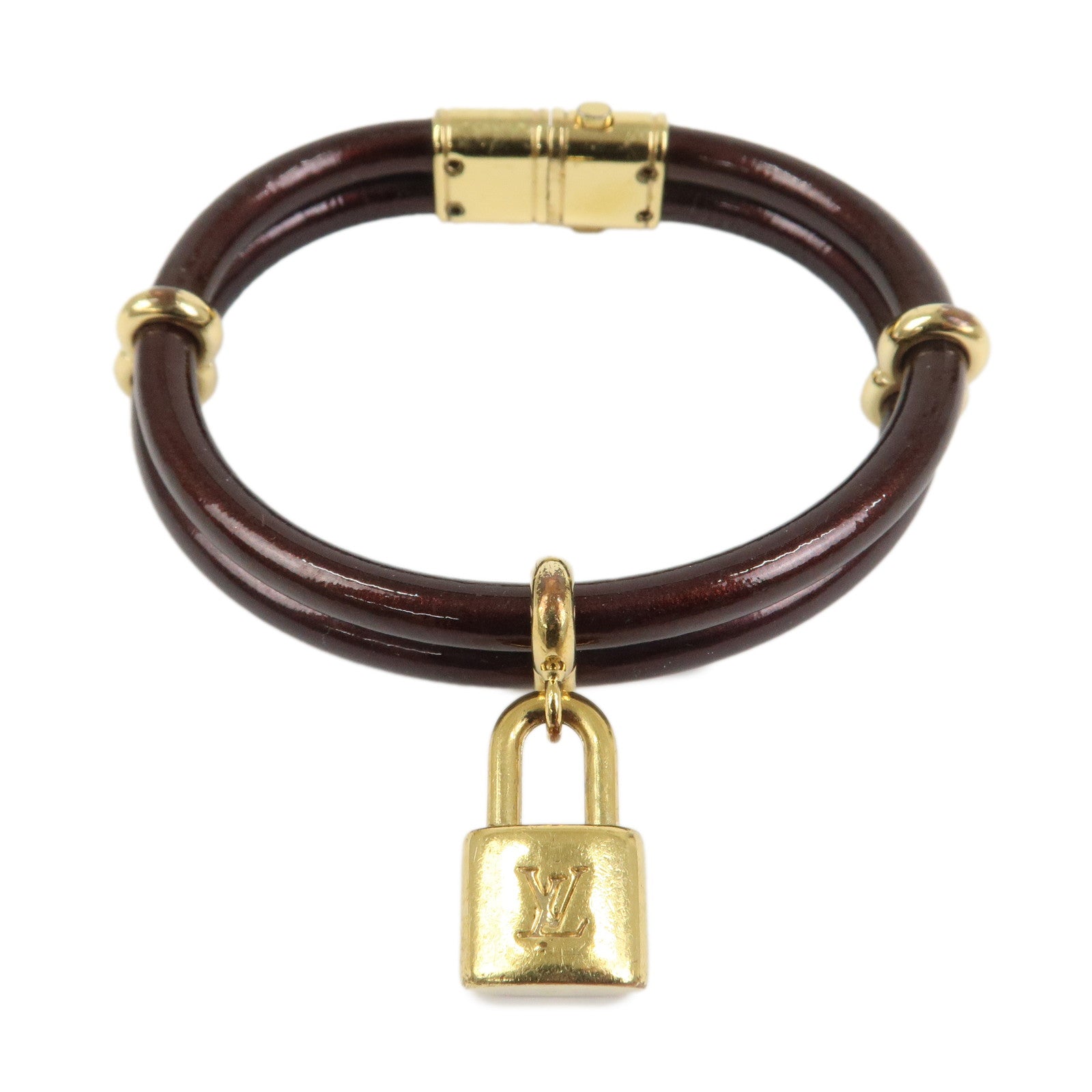 Louis Vuitton Vernis Leather Bracelet Keep It Twice Amarante