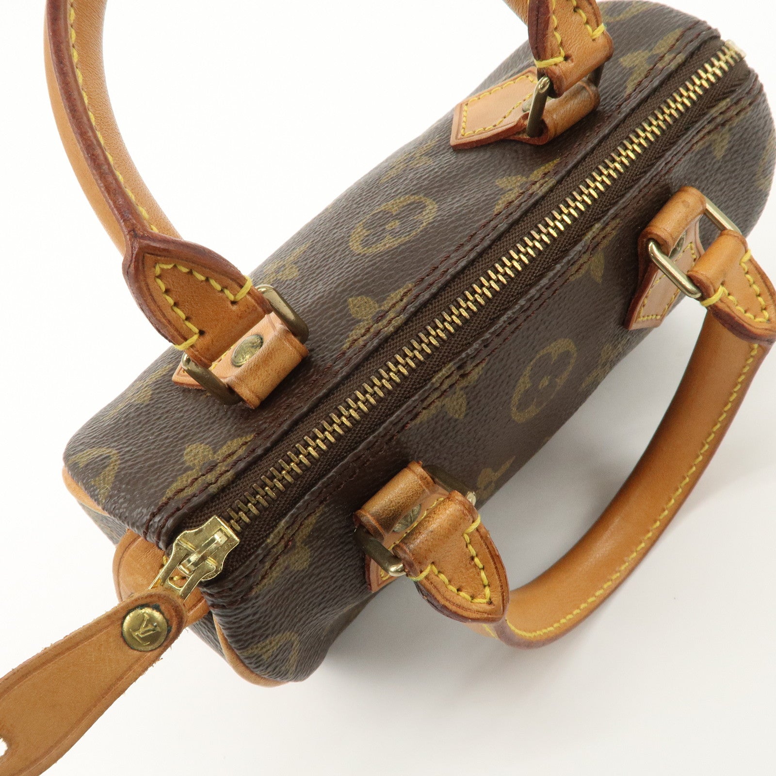 Louis Vuitton Monogram Mini Speedy Hand Bag & Strap TH0955 J00145 Used