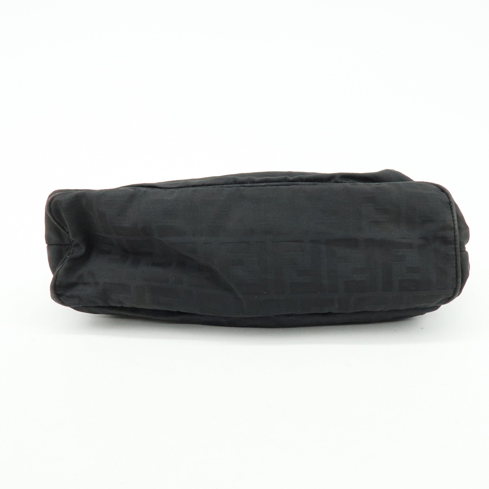 FENDI Zucca Canvas Leather Tote Bag Shoulder Bag Black 15785