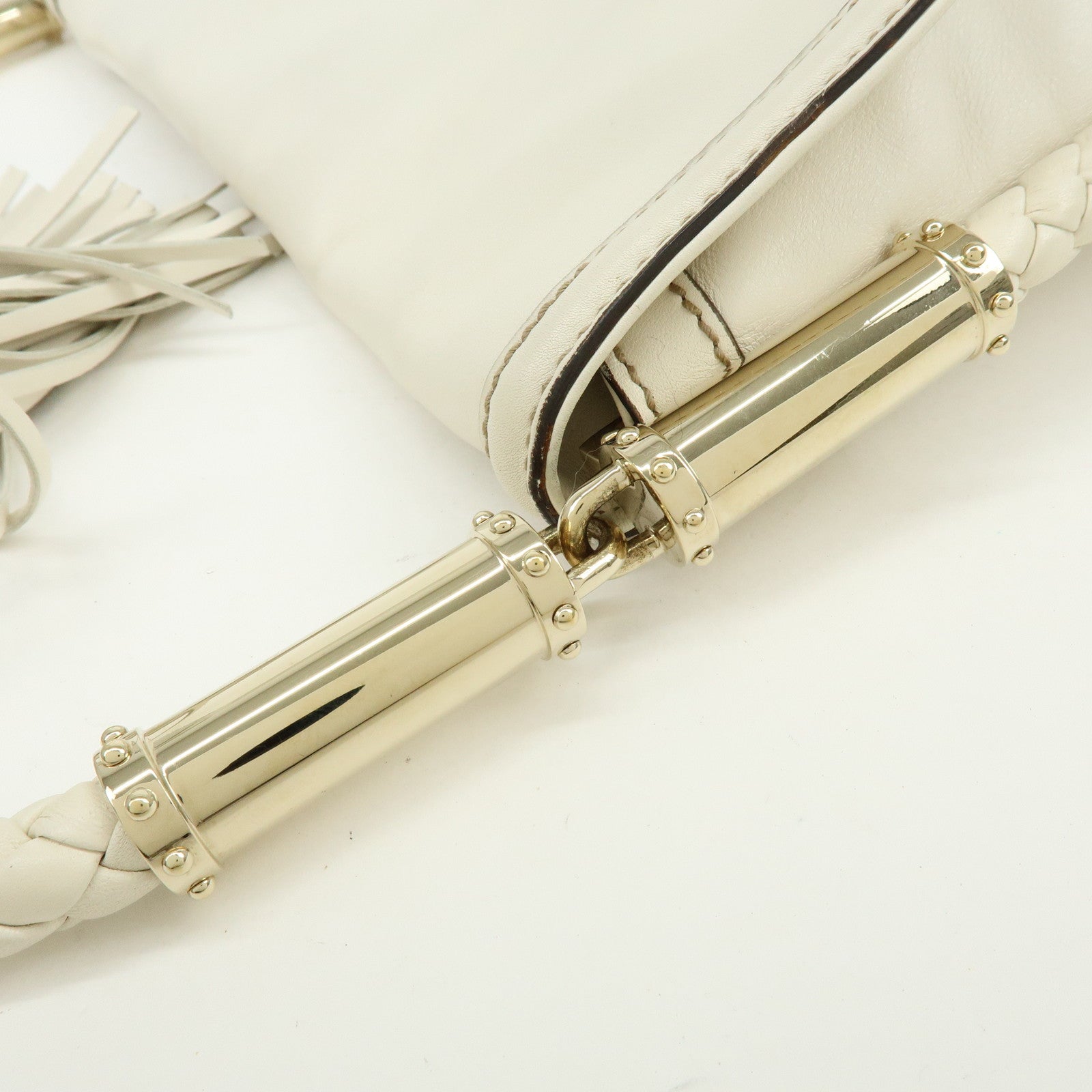 GUCCI Interlocking G Leather Shoulder Bag Ivory 167732