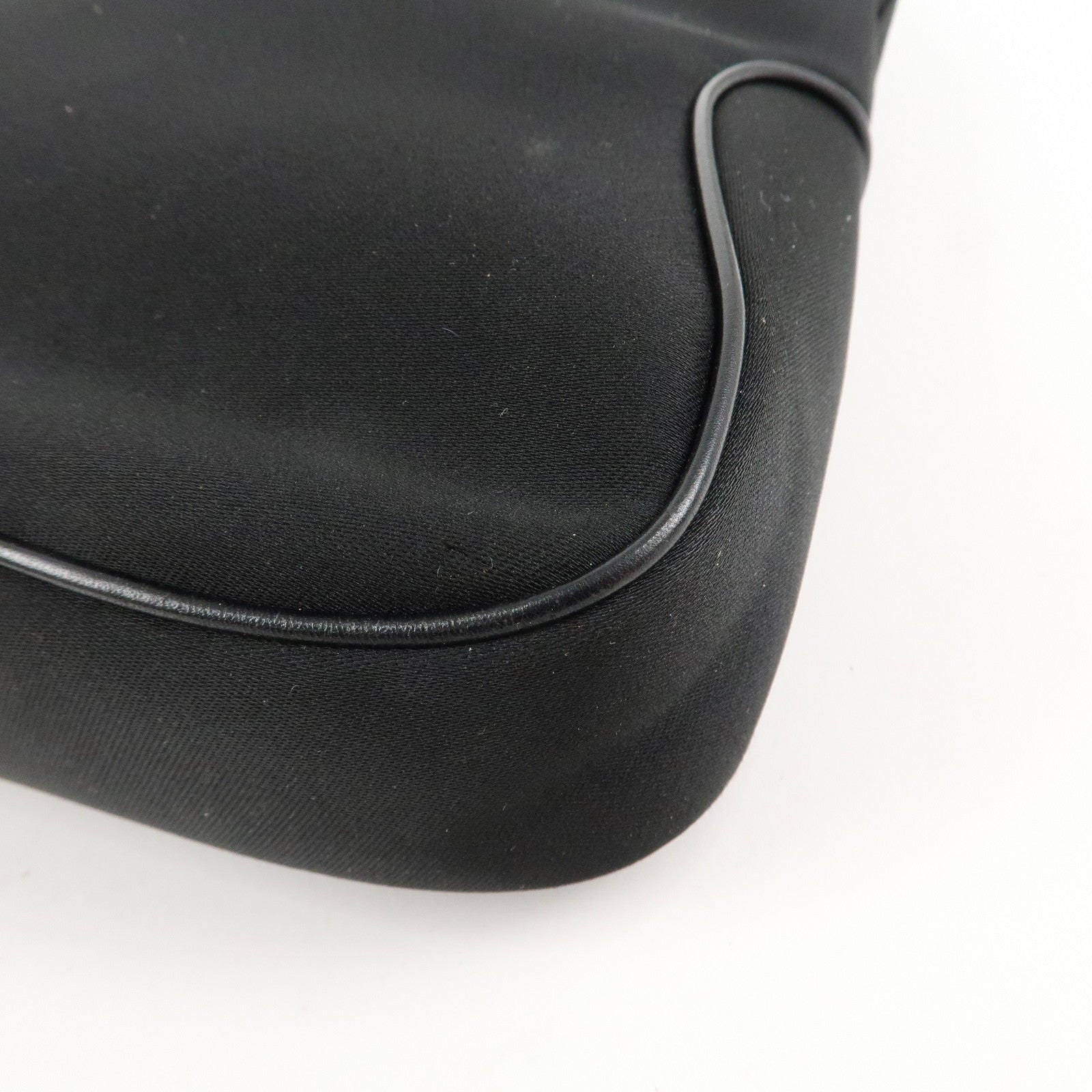 Ferragamo Nylon  Canvas One Shoulder Bag Black Silver Hardware Used