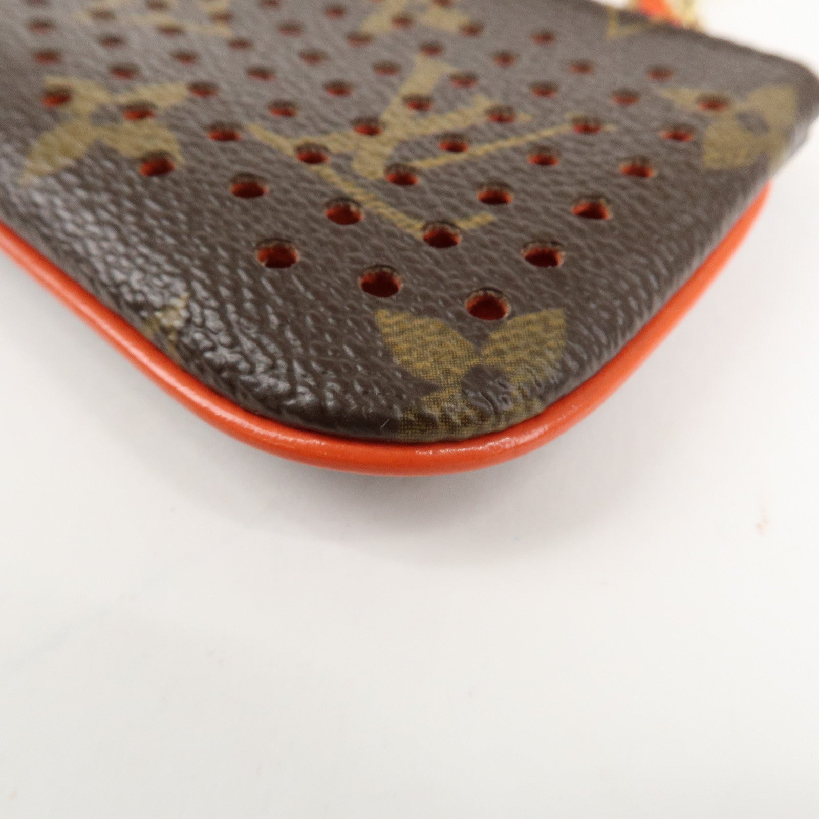 Louis Vuitton Monogram Canvas Perfo Pochette Cles Orange M95222 Used