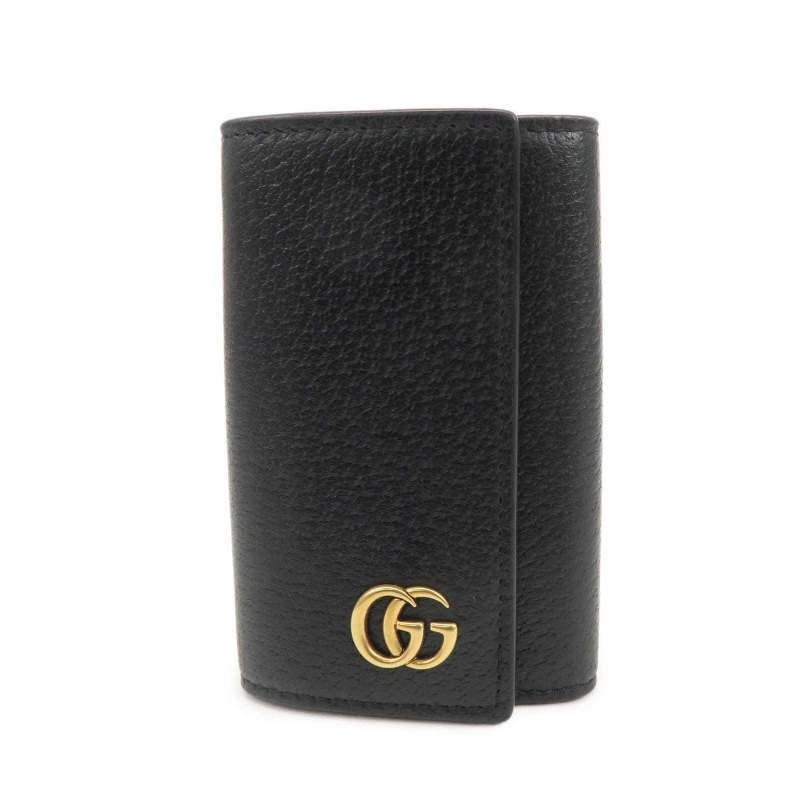 GUCCI GG Marmont Leather 6 Rings Key Case Black 435305
