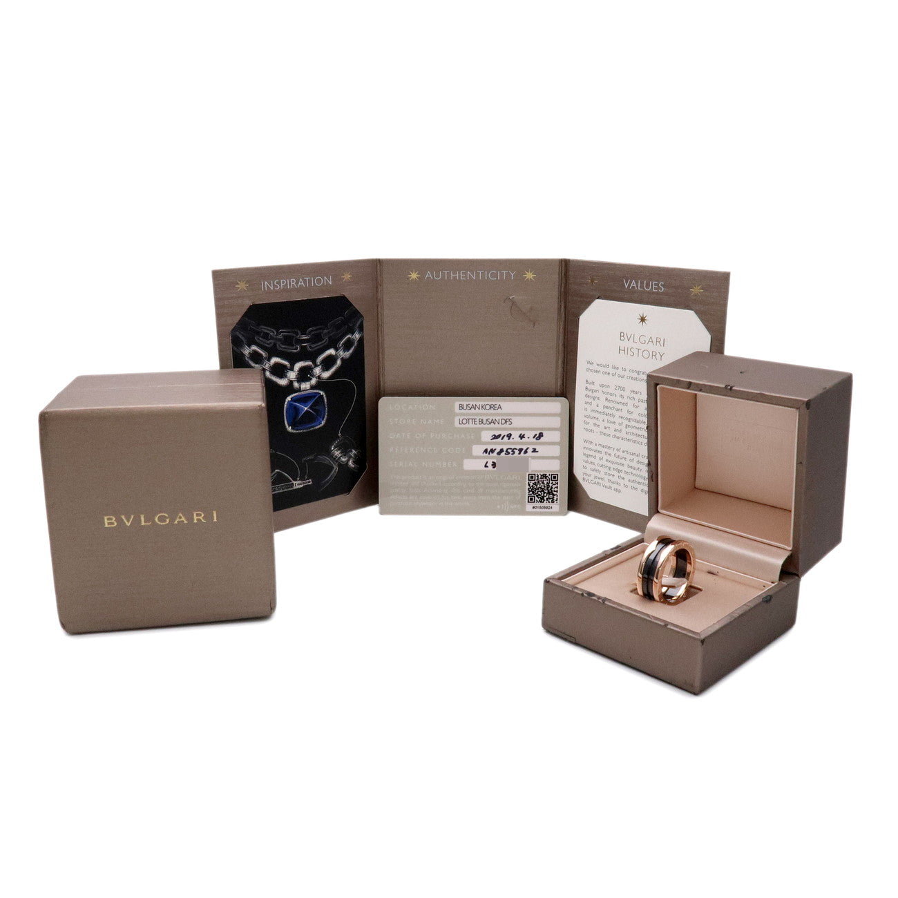 BVLGARI B-Zero1 Ring K18 750PG Black Ceramic Rose Gold Black US8