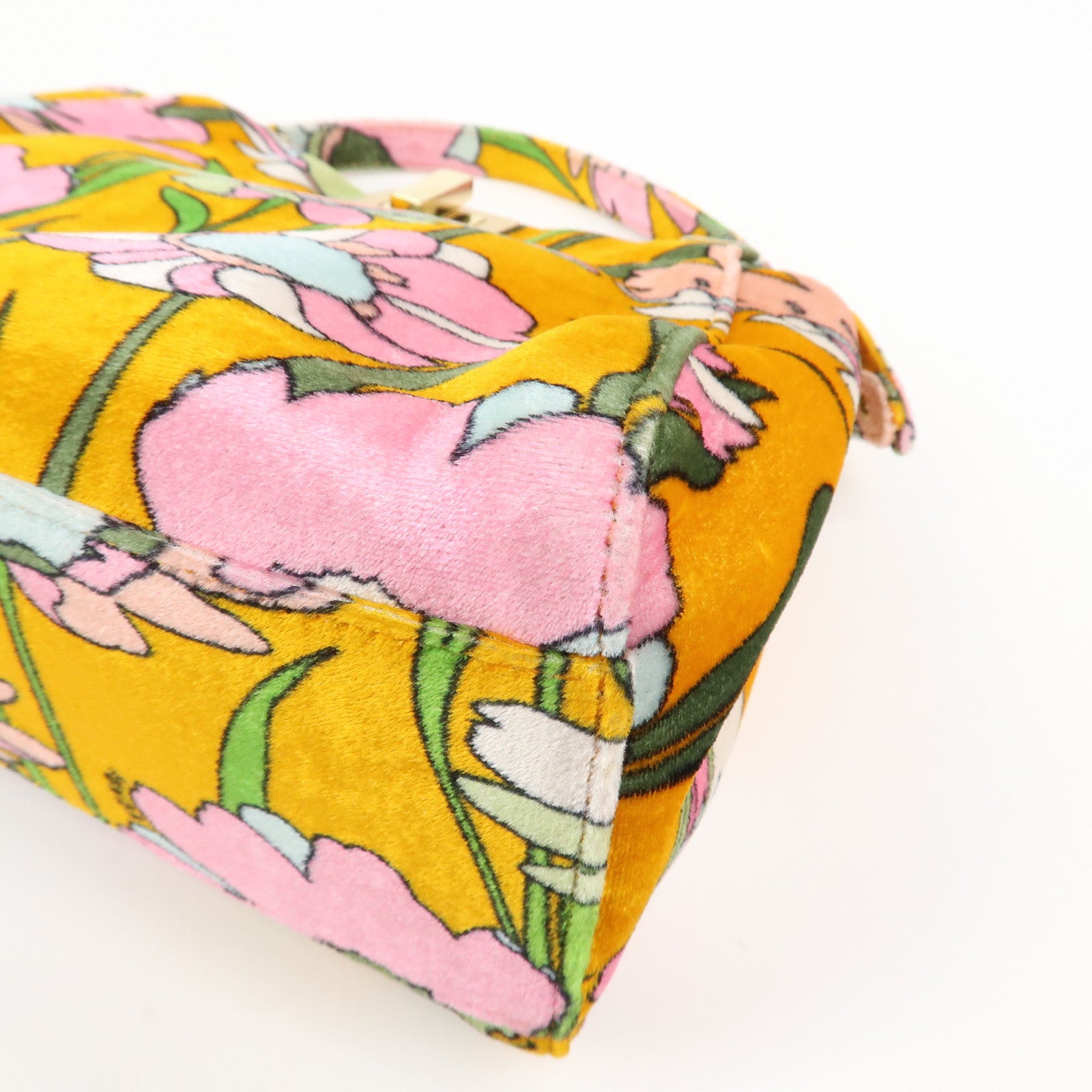 FENDI Peekaboo Small Velour 2Way Shoulder Bag Hand Bag BN244