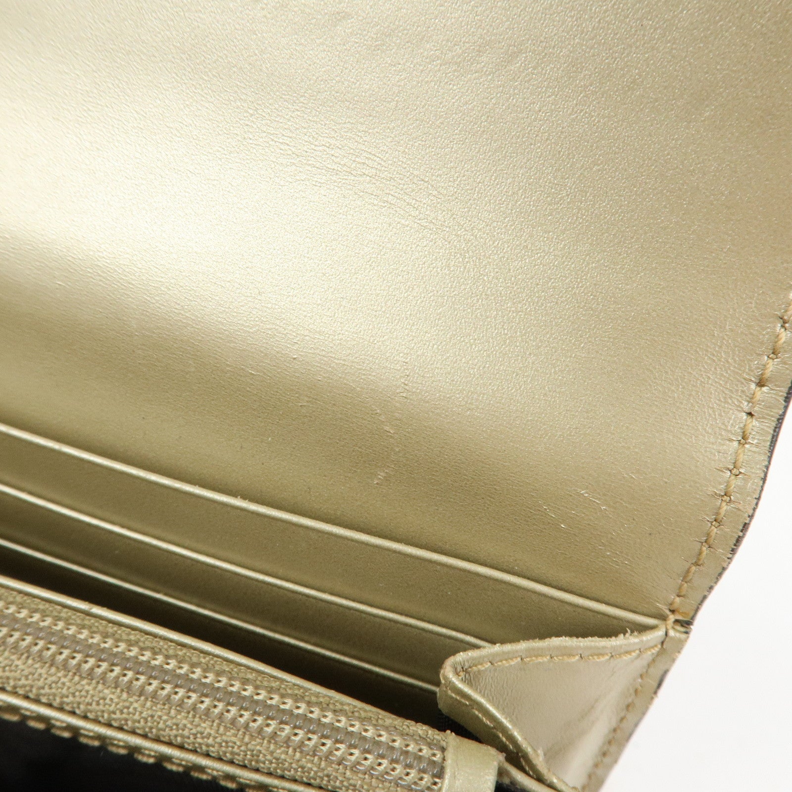 GUCCI Guccissima Interlocking G Flap Long Wallet Gold 388679