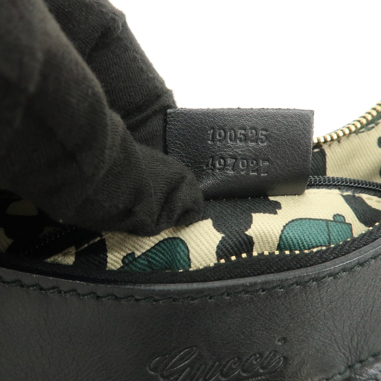 GUCCI Abbey Guccissima Leather Shoulder Bag Hand Bag Black 190525