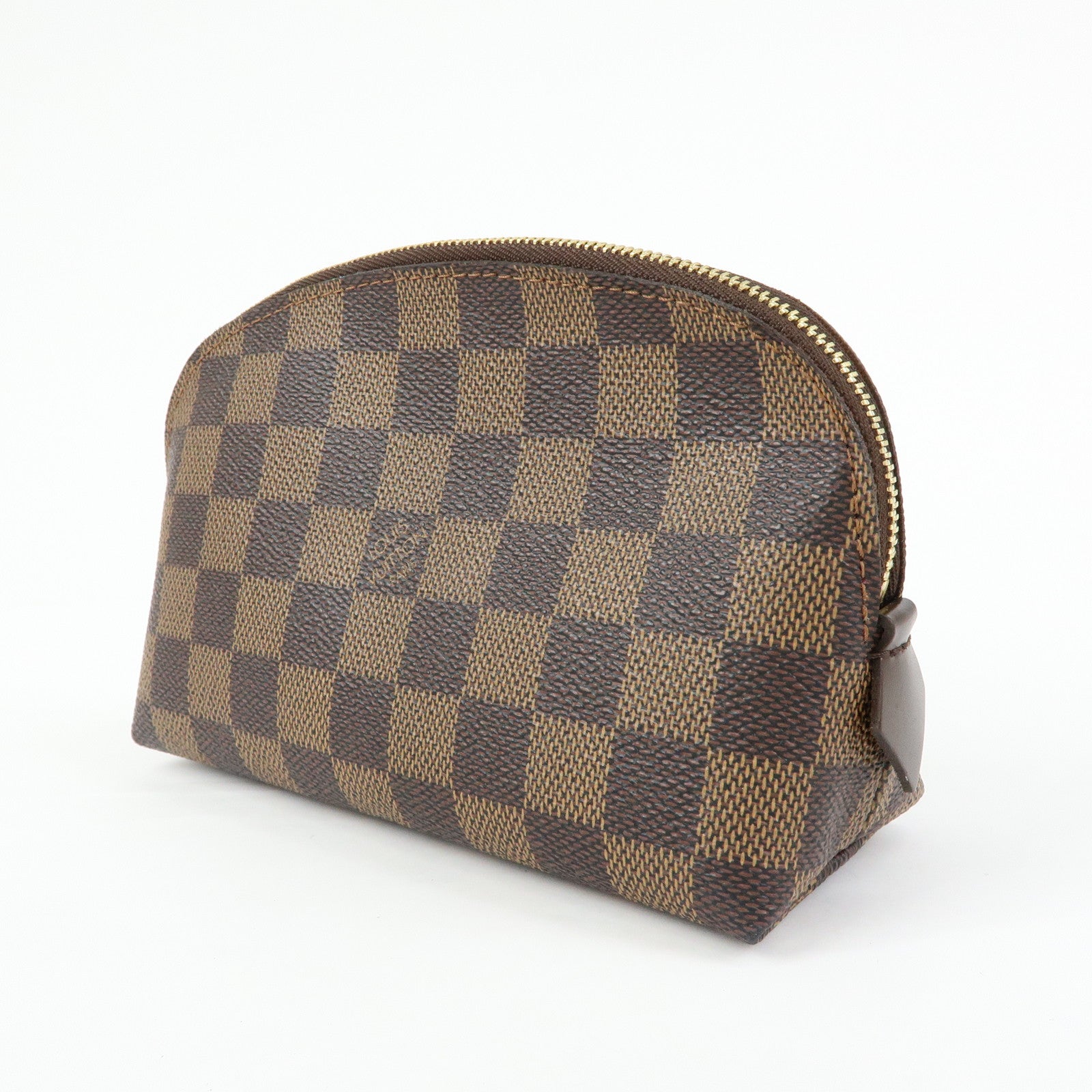 Louis Vuitton Damier Ebene Pochette Cosmetic PM Pouch Brown N47516