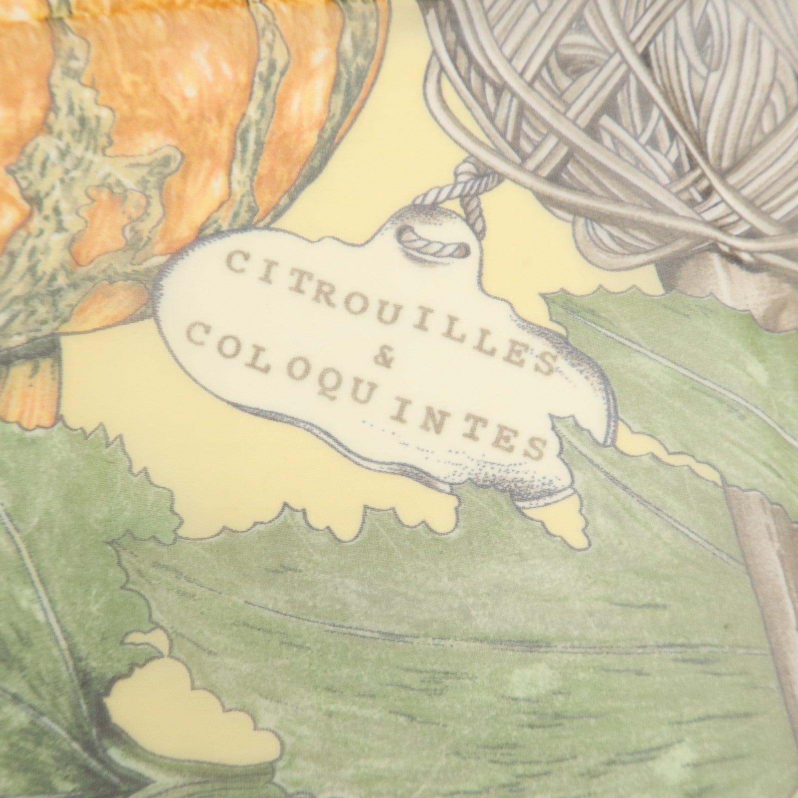 HERMES Carre 90 Silk 100% CITROUOILLES ET COLOWUINTES Pumpkin Scarf