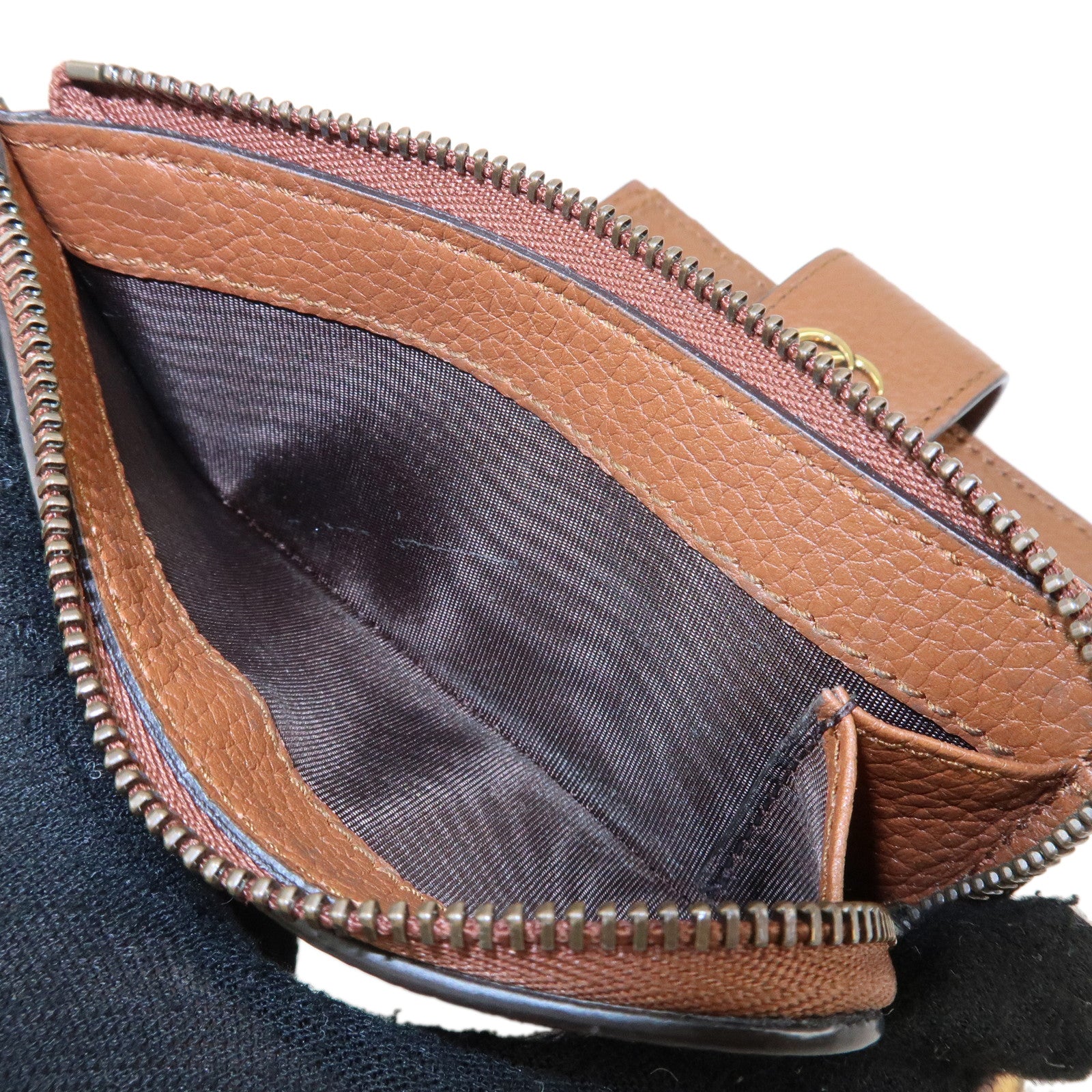 GUCCI GG Marmont Bamboo Leather Bi-Fold Wallet Brown 739498 Used