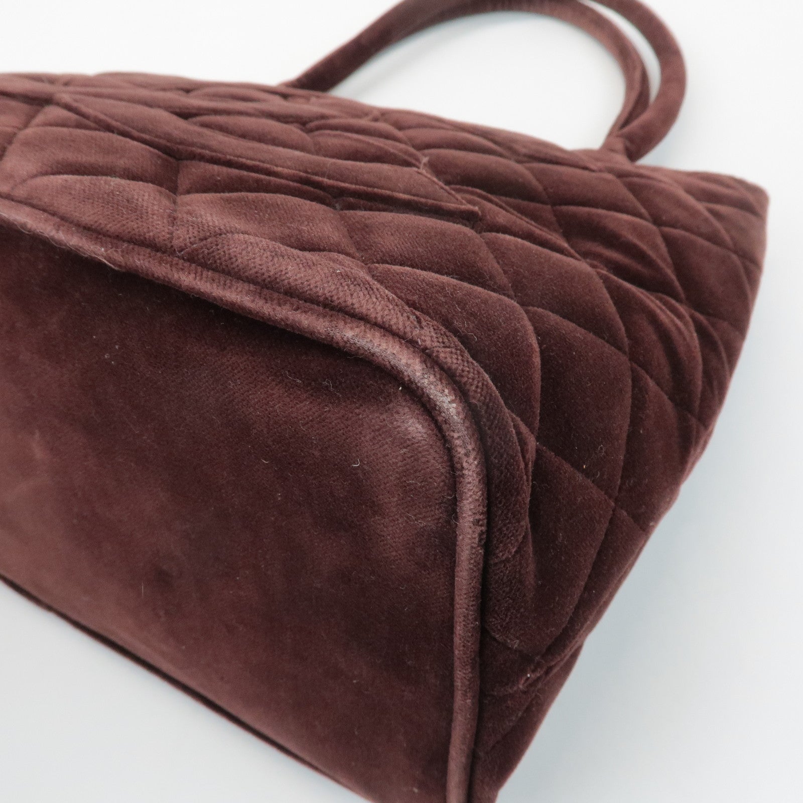 CHANEL Matelasse COCO Mark Velour Medalion Tote Bag Hand Bag A01804 Used