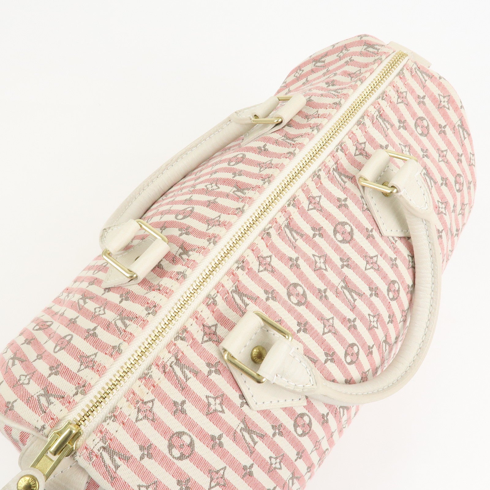 Louis Vuitton Monogram Mini Lin Speedy 30 Boston Bag Rouge M95501